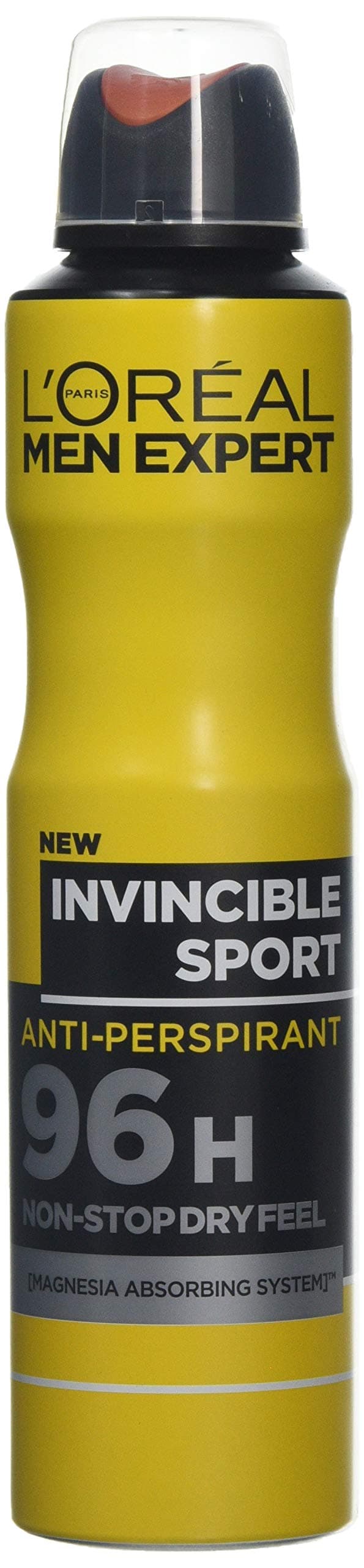 L'Oréal Paris Men Expert 96H Invincible Sport Anti-Perspirant Deodorant for Men, 250ml Pack of 6, Bulk Buy