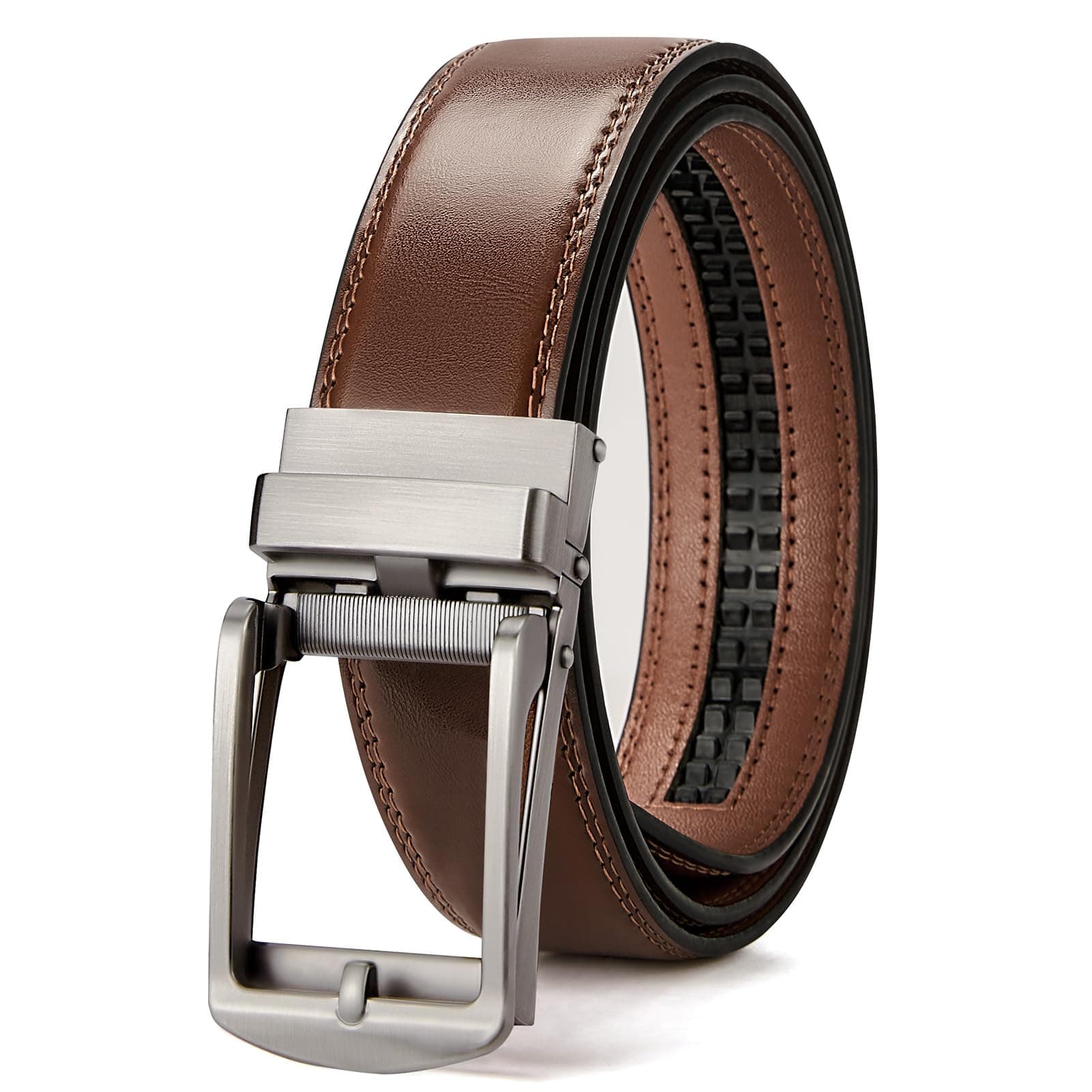 BOSTANTEN Belt Men Leather Reversible Belts for Men 1 3/8" for Casual Golf Dress Pants, Two-in-One Belt Gift