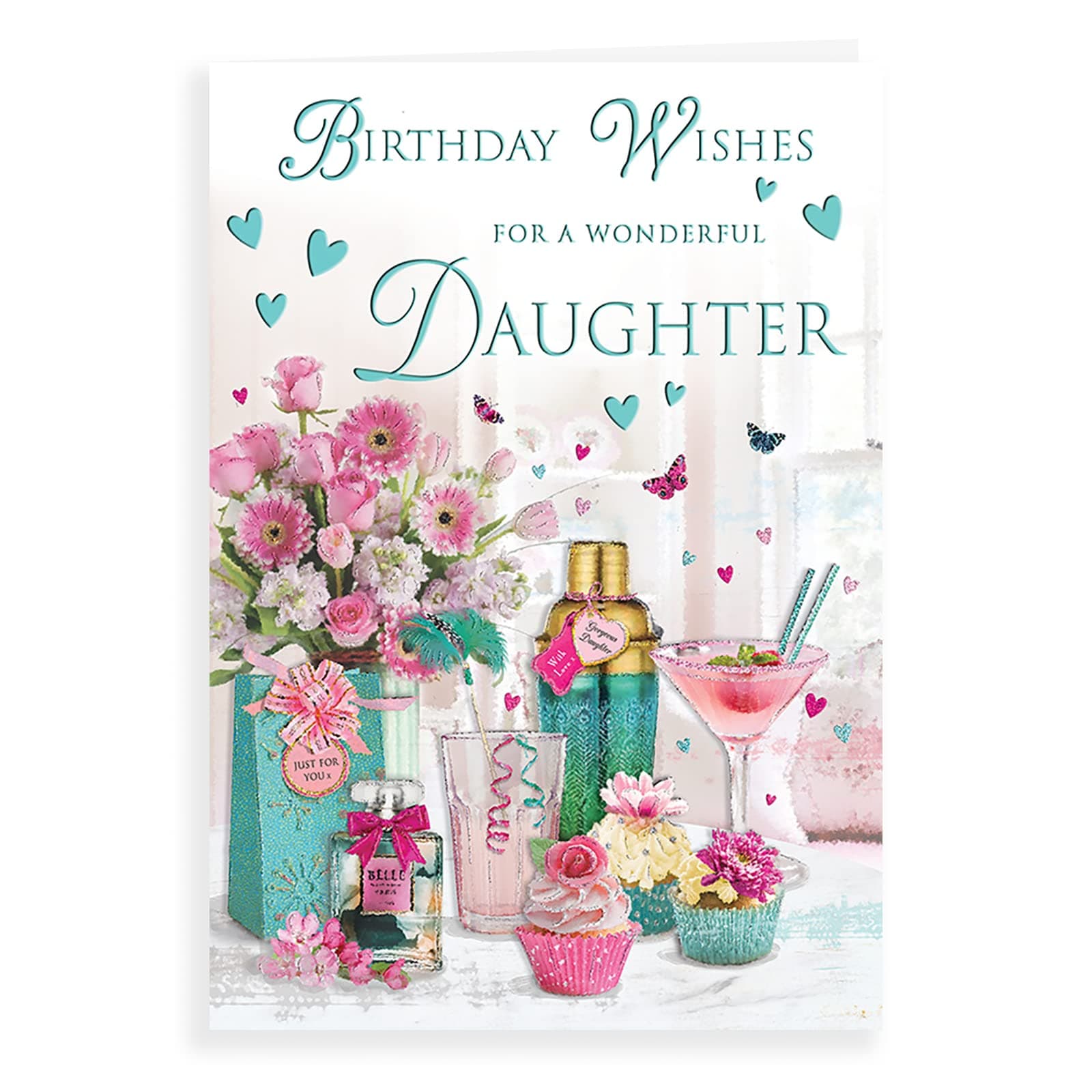 Piccadilly Greetings Group Ltd Regal Publishing Traditional Birthday Card Daughter - 9 x 6 inches, Teal