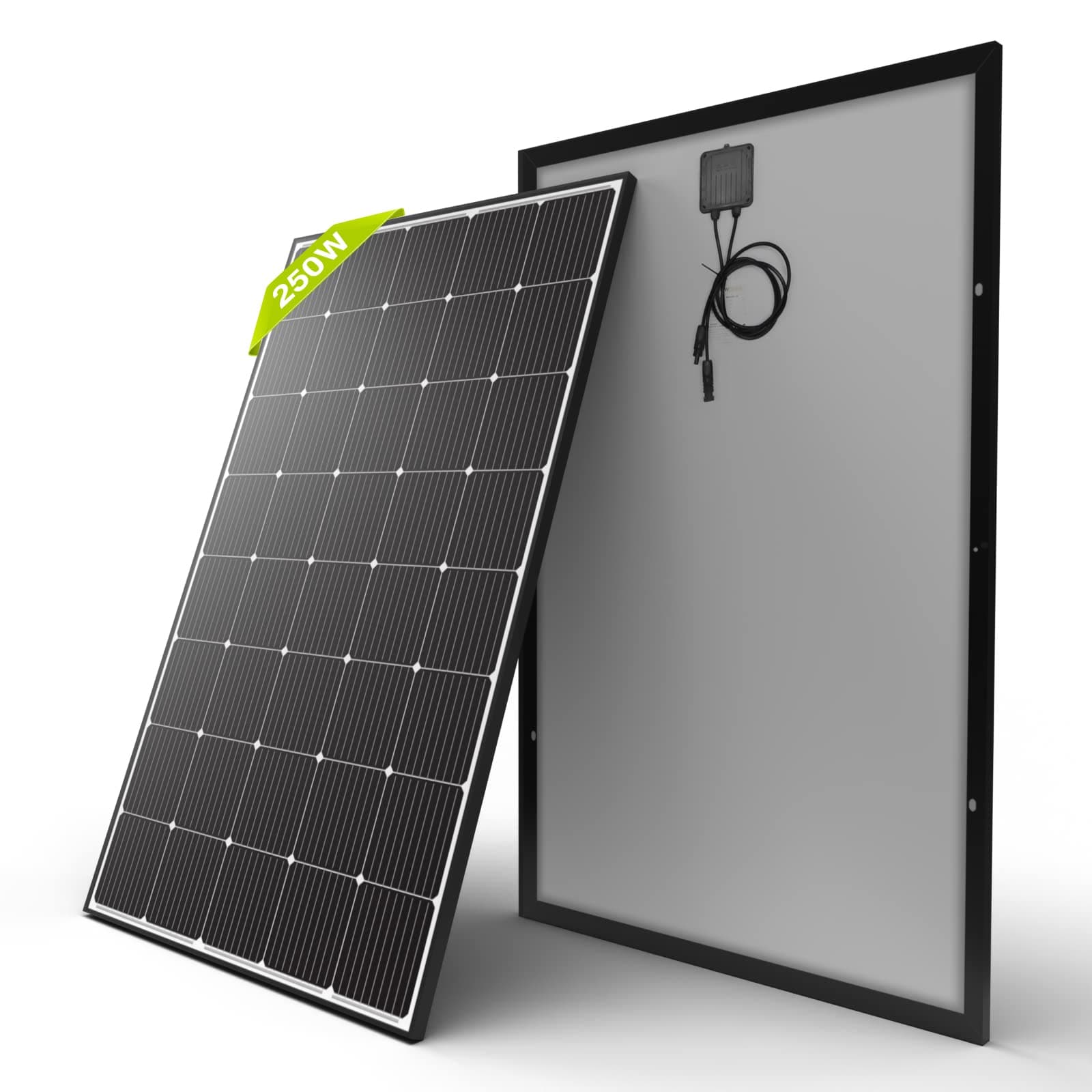 Newpowa 250W Solar Panel Monocrystalline for 12V 24V Norminal System with High-Efficiency Voltage Boost 15V Cells Works Best with MPPT Controller Charger Off-Grid for RV Marine Boat 250 Watts
