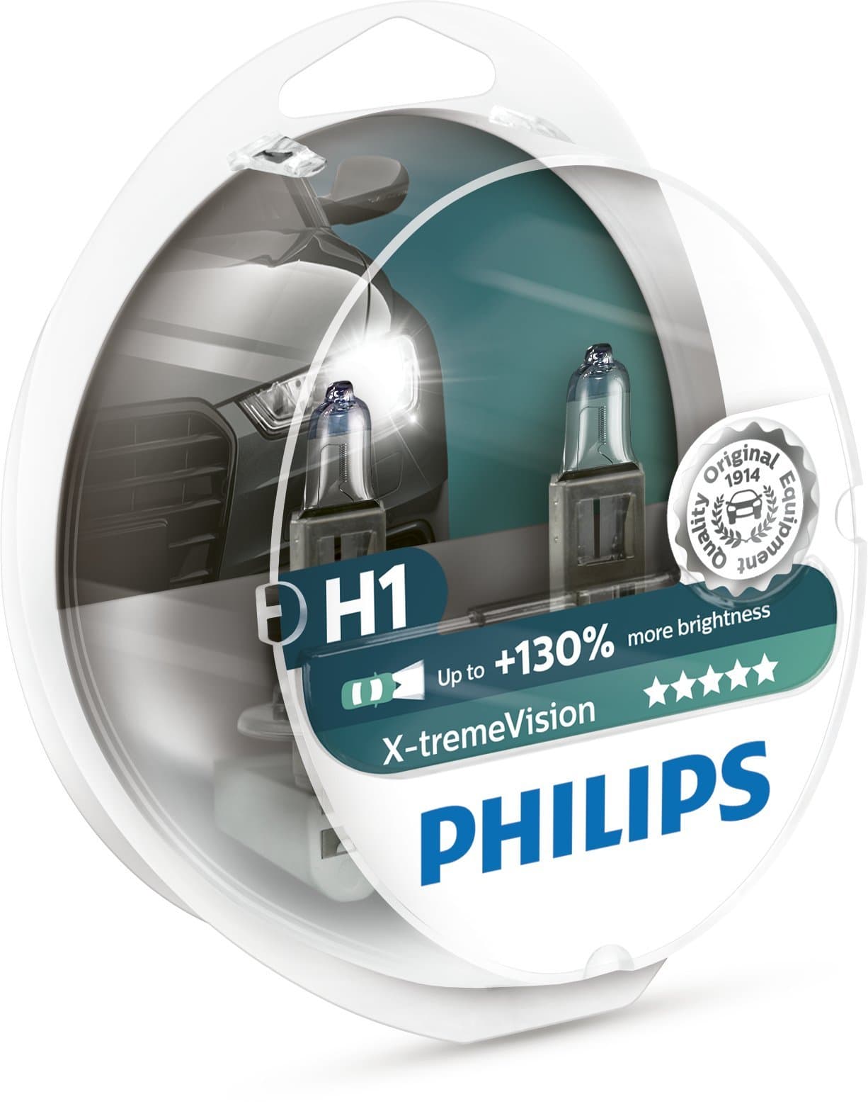 12258XV+S2 Philips X-tremeVision halogen headlamp H1 12258 XV+ 12V 55W P14,5s S2 +130% more light 45m longer beam, Set of 2