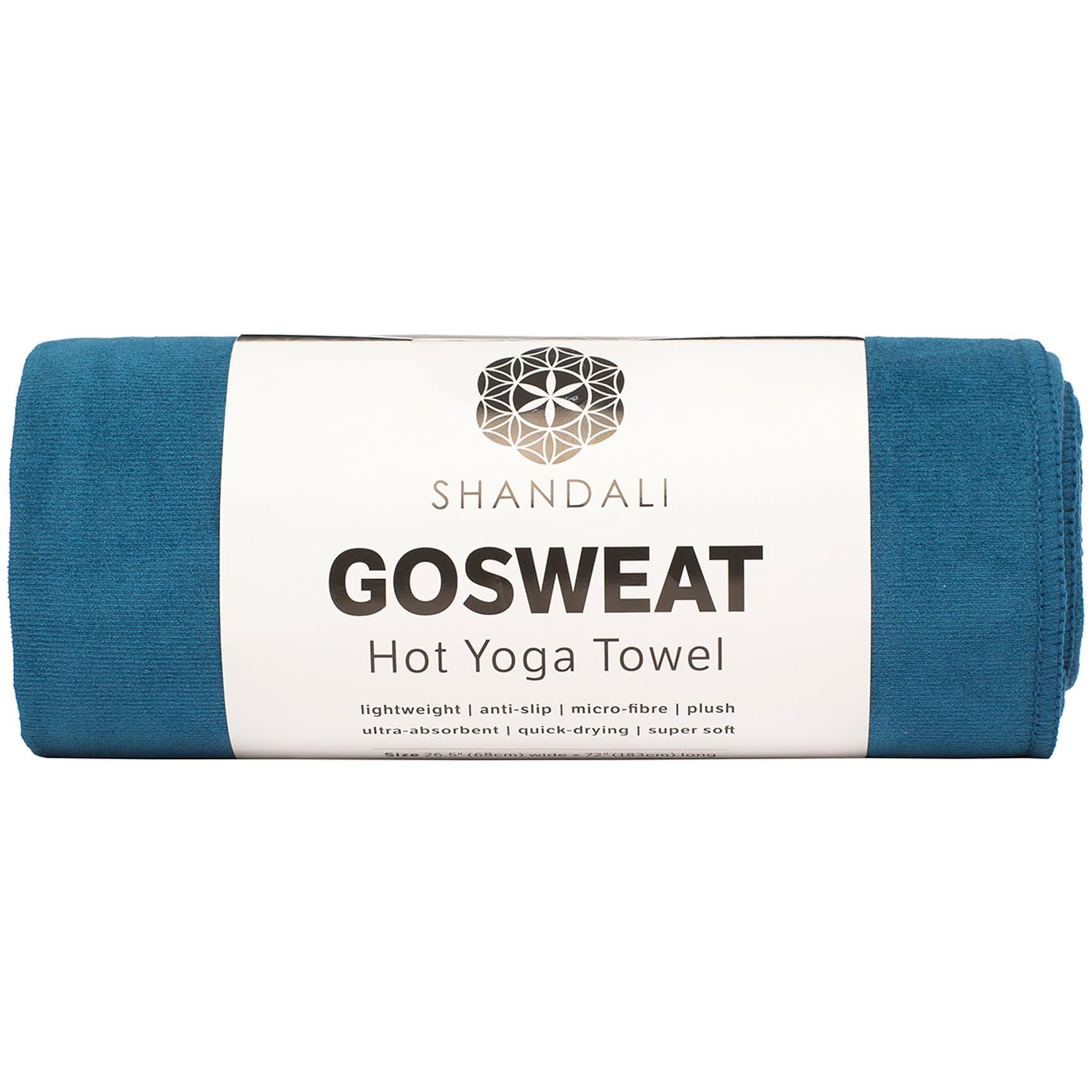 (Standard - 26.5 x 72, Evening Blue) - GoSweat Non-Slip Hot Yoga Towel with Super-Absorbent Soft Suede Microfiber in Many Colours, for Bikram Pilates and Yoga Mats.