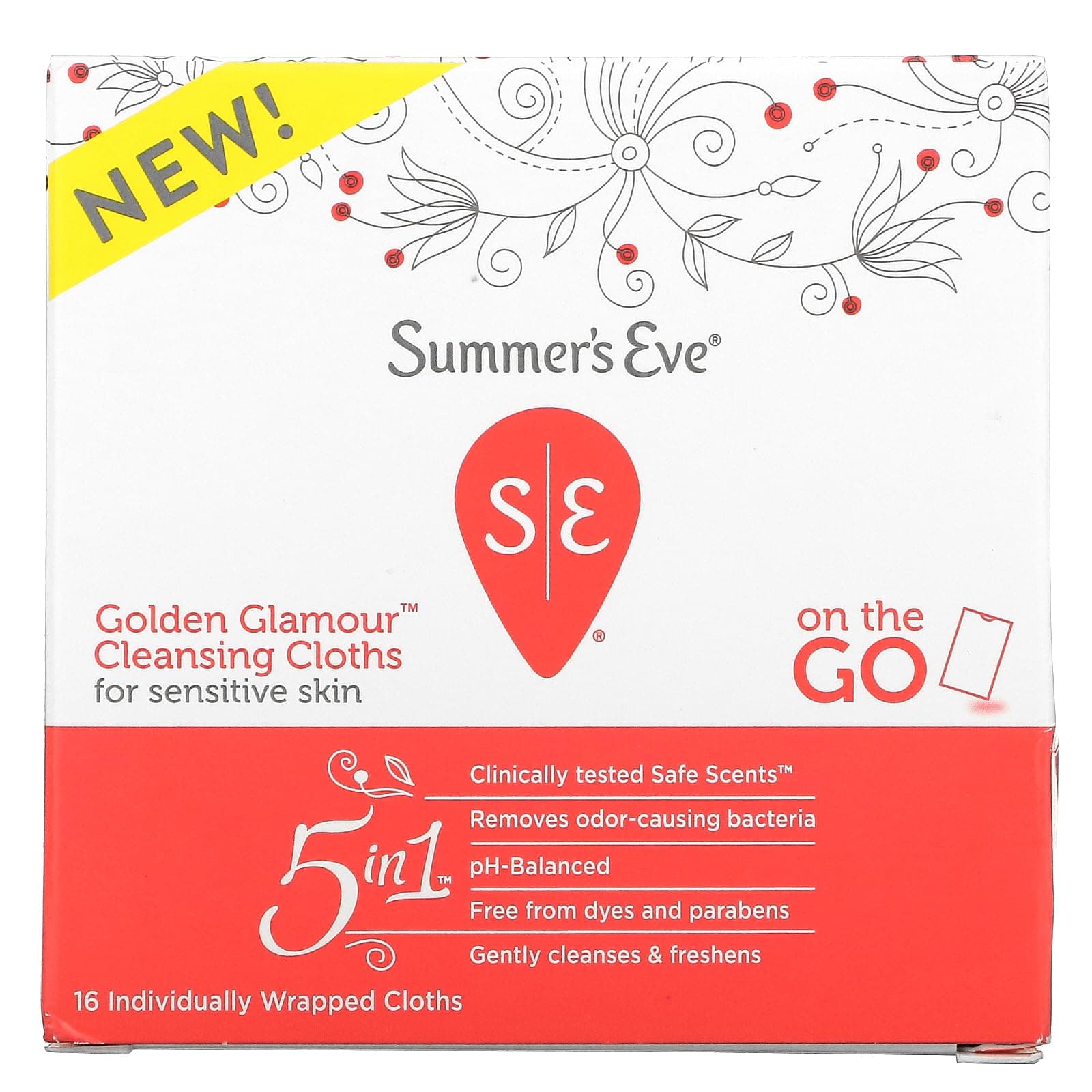 Summer's Eve Summer's Eve Feminine Cleansing Cloths, Golden Glamour, 16 Count, 16 Count