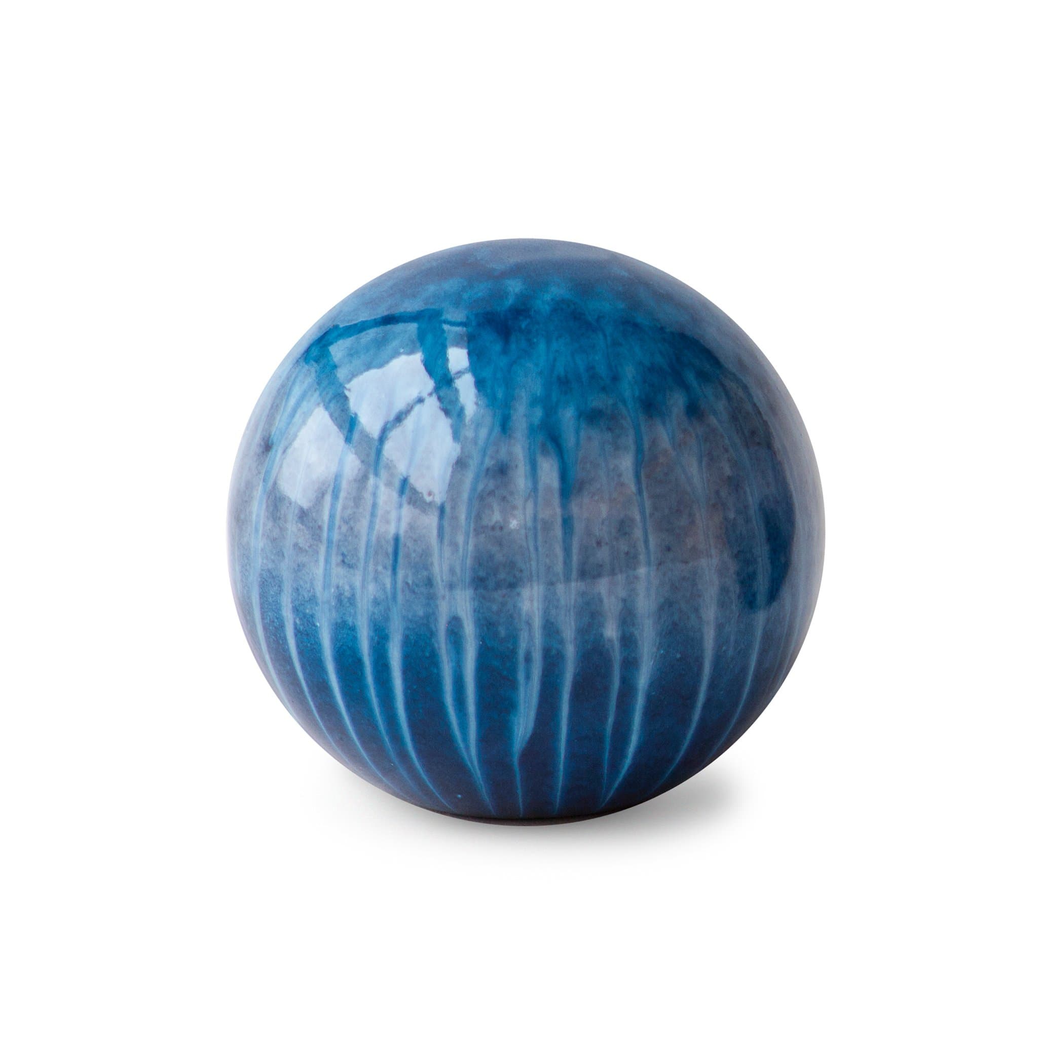 Eighteen Karat 18Karat's 4" Diameter Bolla Ball, Blue Drips