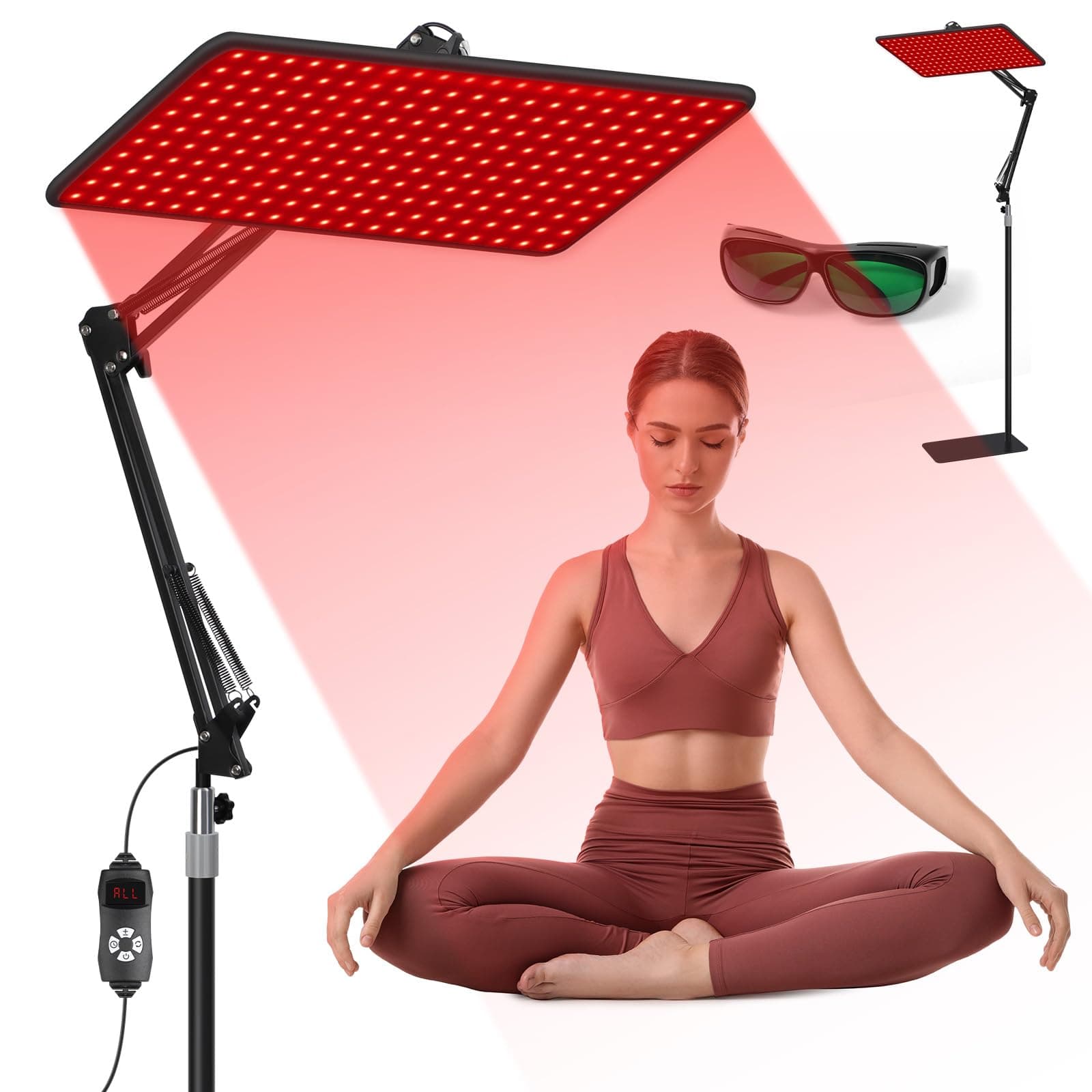 Red Light Therapy for Body and Face, 660nm 850nm 940nm Infrared Redlight-Therapy Lamp Device with Large Panel and Stable Stand at Home, Idea Gift for Women Wife Mom Sister Girlfriend