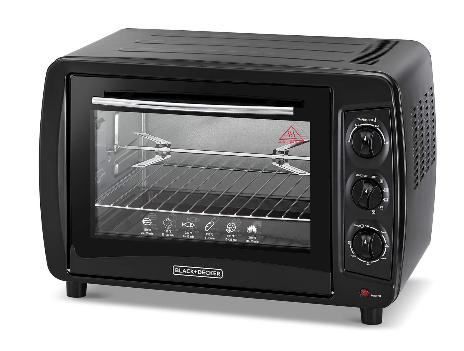 Black & Decker 1500W 35L Toaster Oven With 90-230° Temp Setting, Double Grill And Double Glass Door For Safety With Multiple Accessories, For Toasting Baking Broiling TRO35RDG-B5 2 Years Warranty