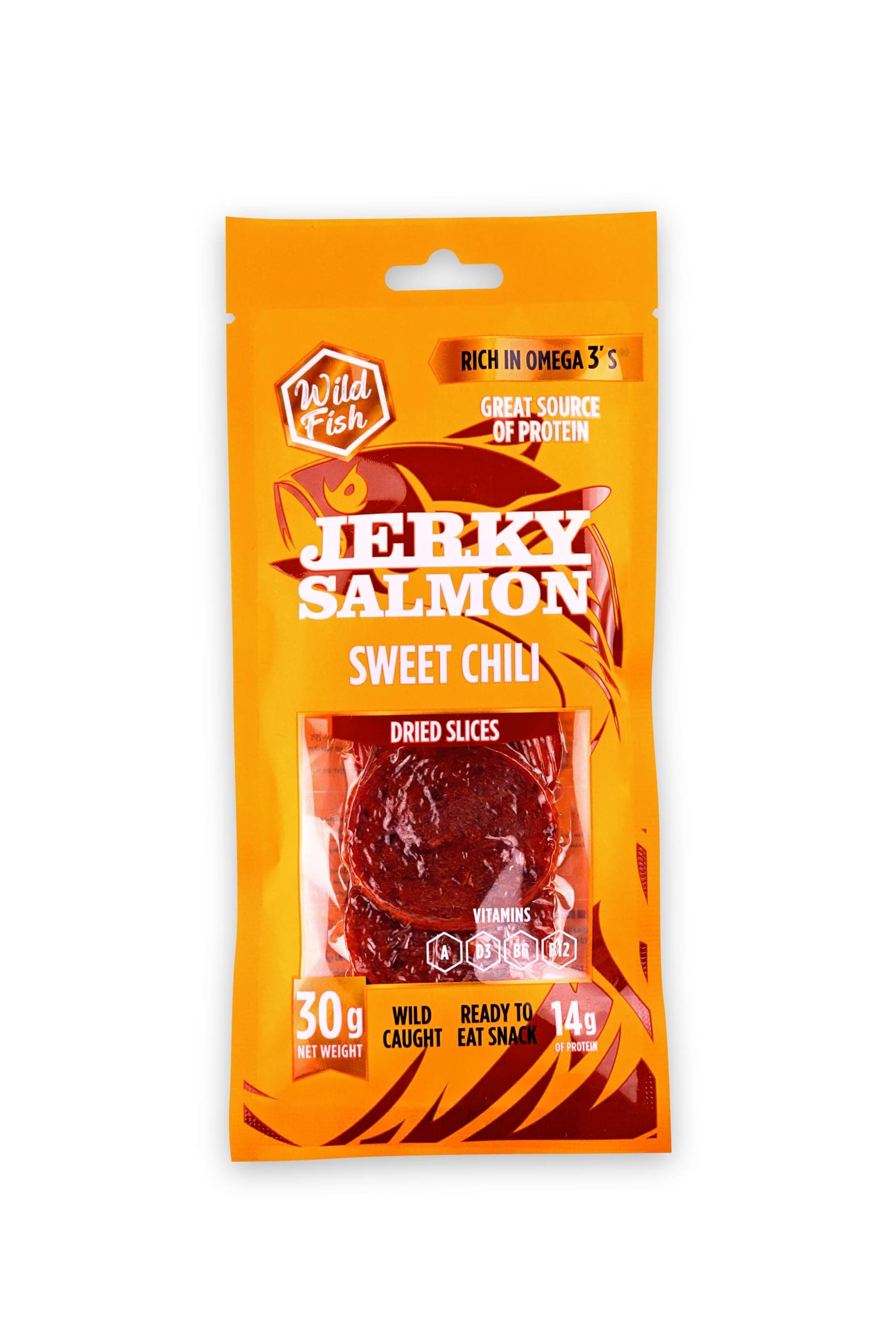 Jerky Salmon Dried Slices Sweet Chili 30g
