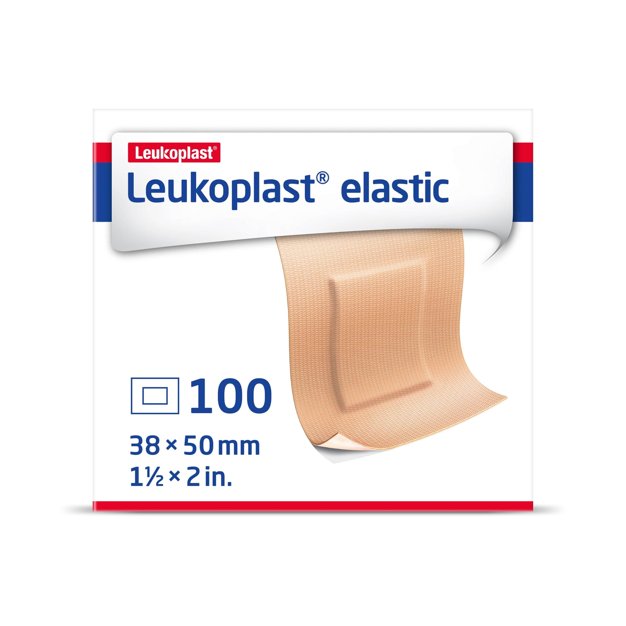 Elastic Fabric Adhesive Bandages, Patch 1.5 x 2 in., 100 Bandages