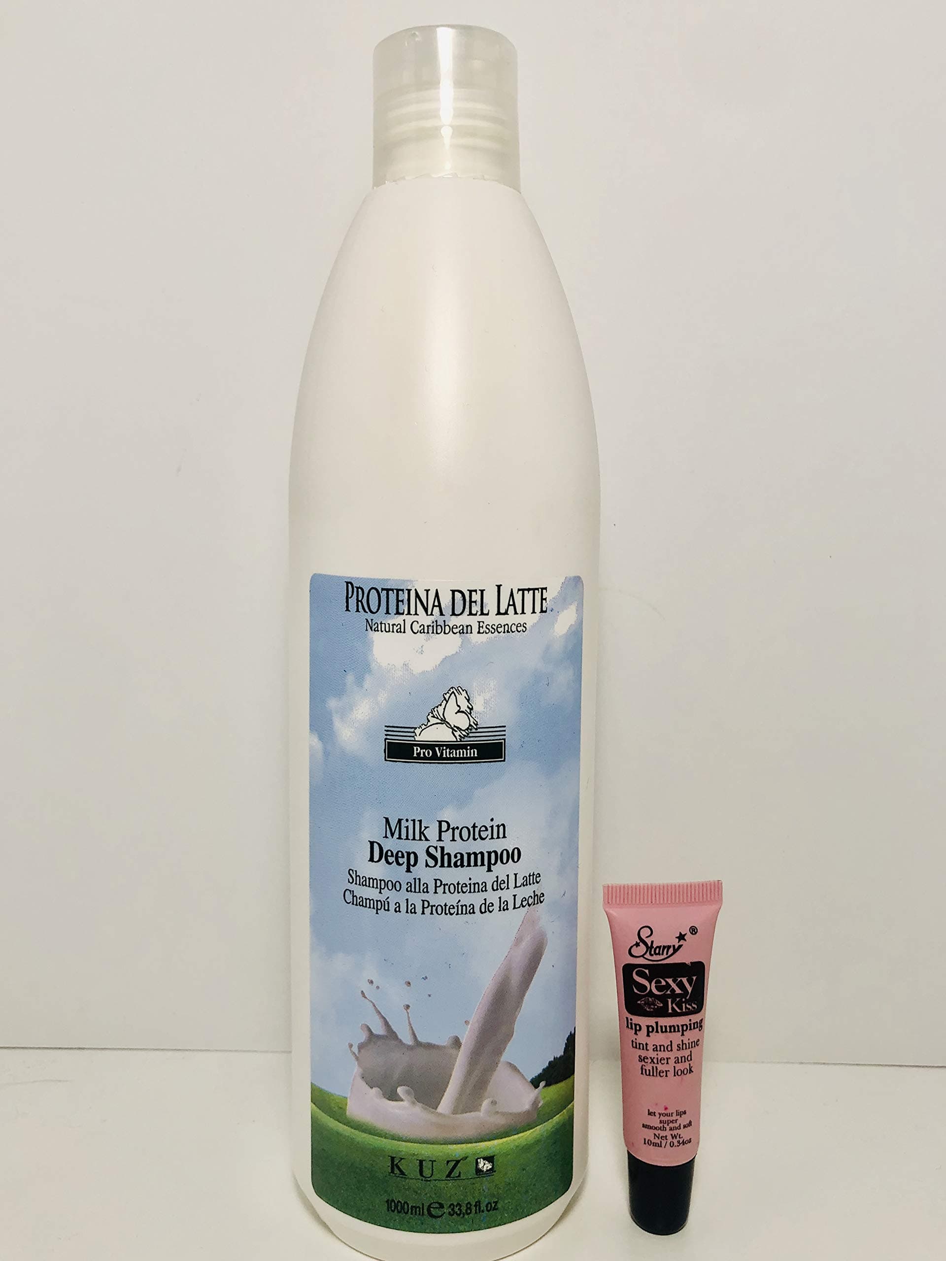 Kuz Milk Protein Deep Shampoo 33.8oz - Free Starry Lip Plumping Gloss 10ml
