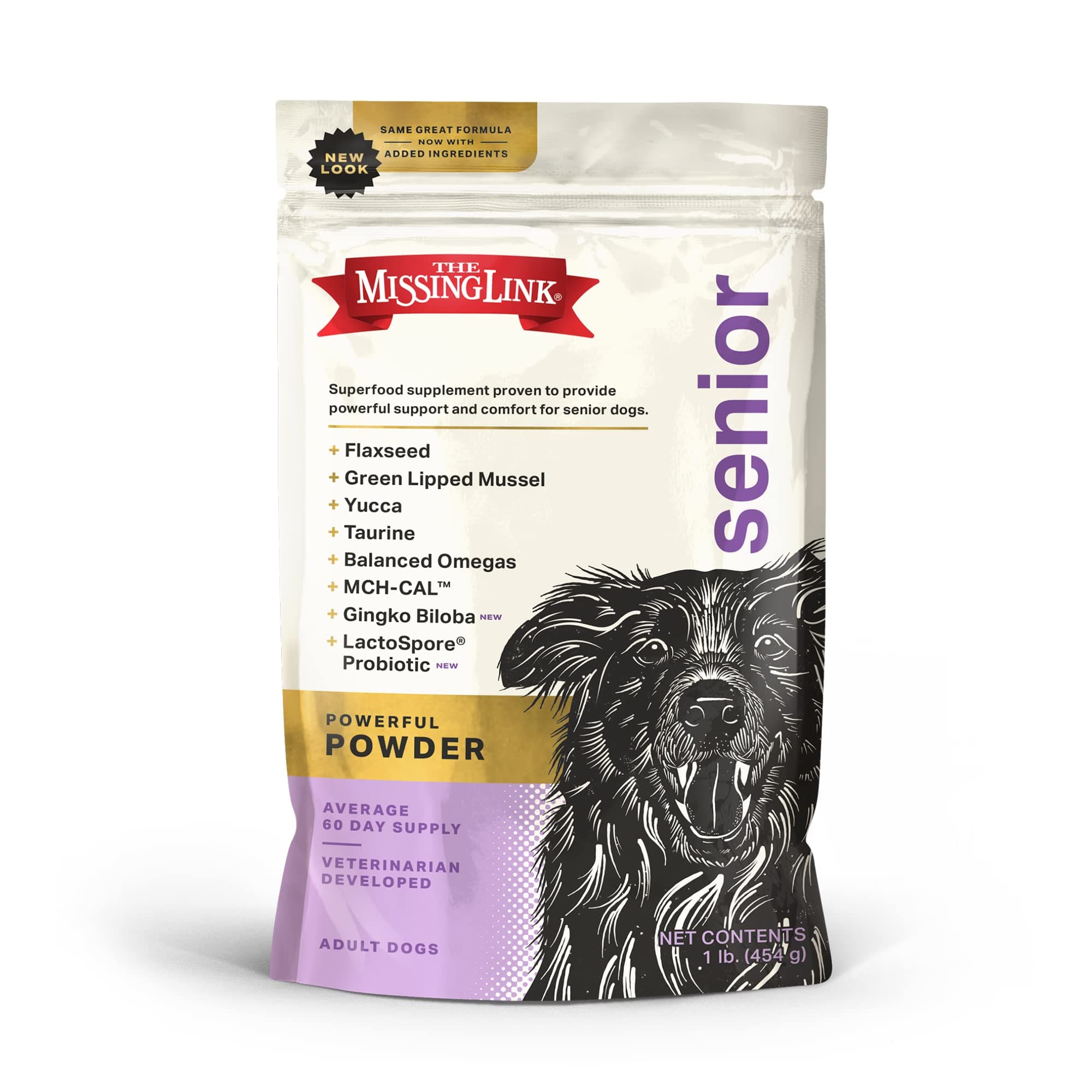Senior Dog Supplement 1lb Bag - Powerful Powder Supports Bones, Joints, Skin, Coat, Heart, Eyes, Memory & Cognition