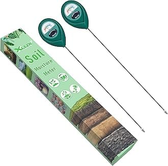 XLUX Long Probe Deep Use Soil Moisture Meter, Water Monitor Indicator Sensor, Hygrometer for Outdoor Indoor Large Pot Plants, Flower, Gardening, Farming, 2 Pack