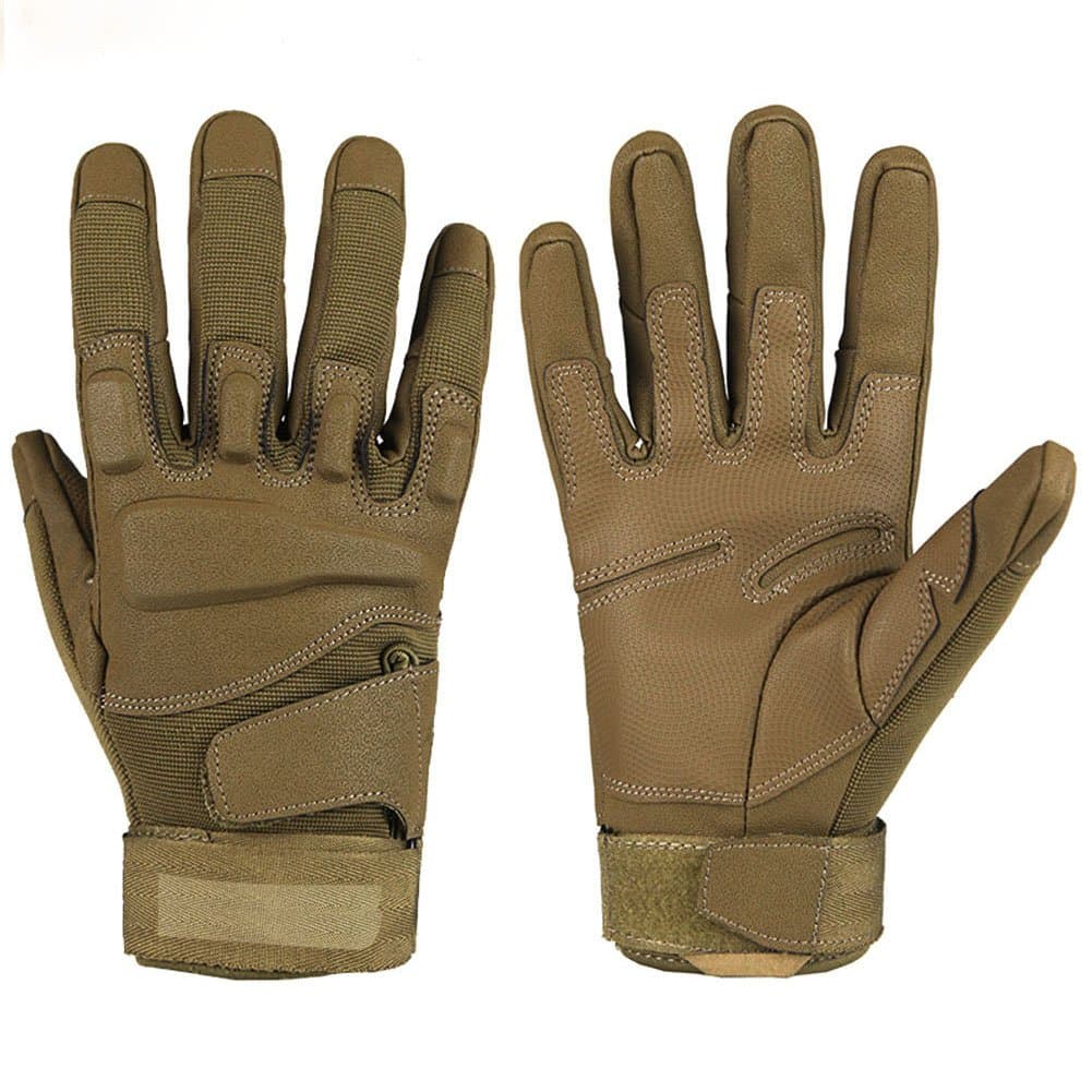 Acelive Breathable Waterproof Military Equipment Full Finger Tactical Gloves with Foam Knuckle Protection for Hunting Climbing 1 Pair M/L/XL (Sandy Yellow, XL (23-25cm)) …