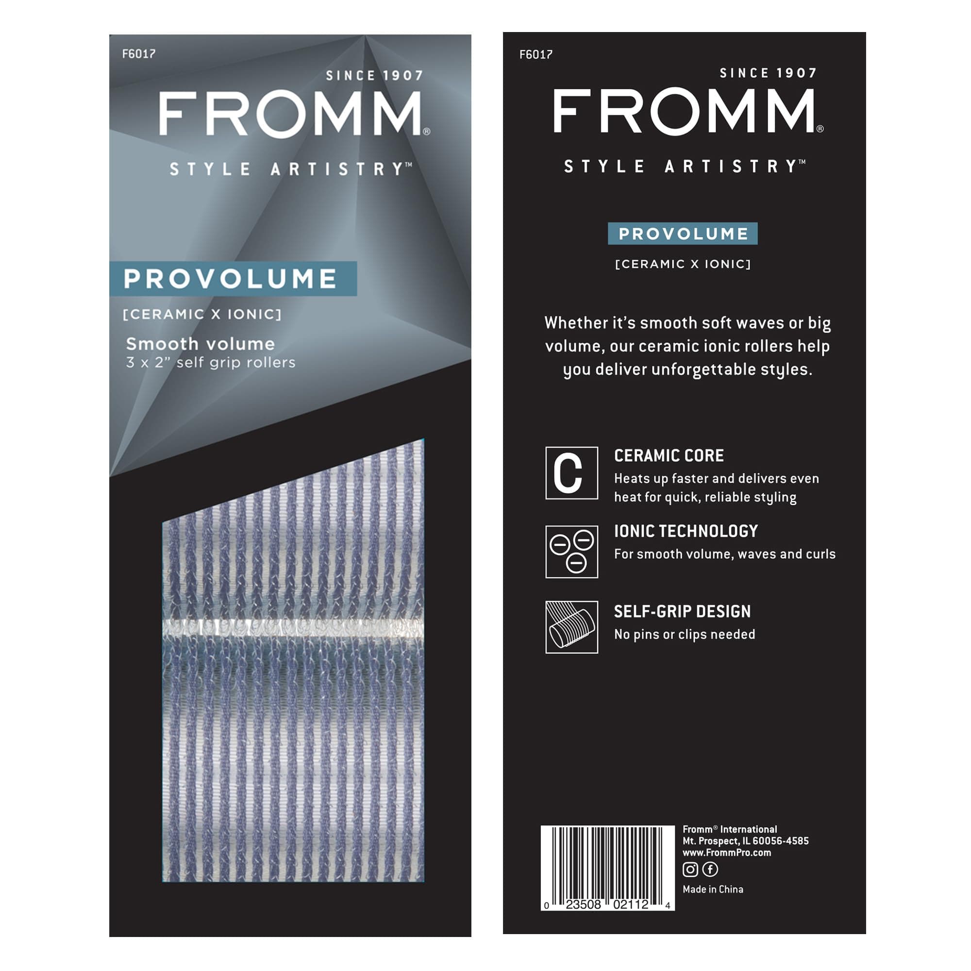 Fromm ProVolume 2" Ceramic Ionic Hair Rollers, Pack of 3