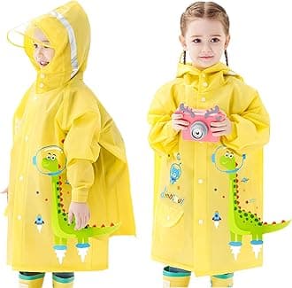 Kids Raincoats for Girls Boys Waterproof Rain Jacket Cartoon Dinosaur Children Toddler Rain Wear Children Rain Poncho 3XL Size 11-12 Years