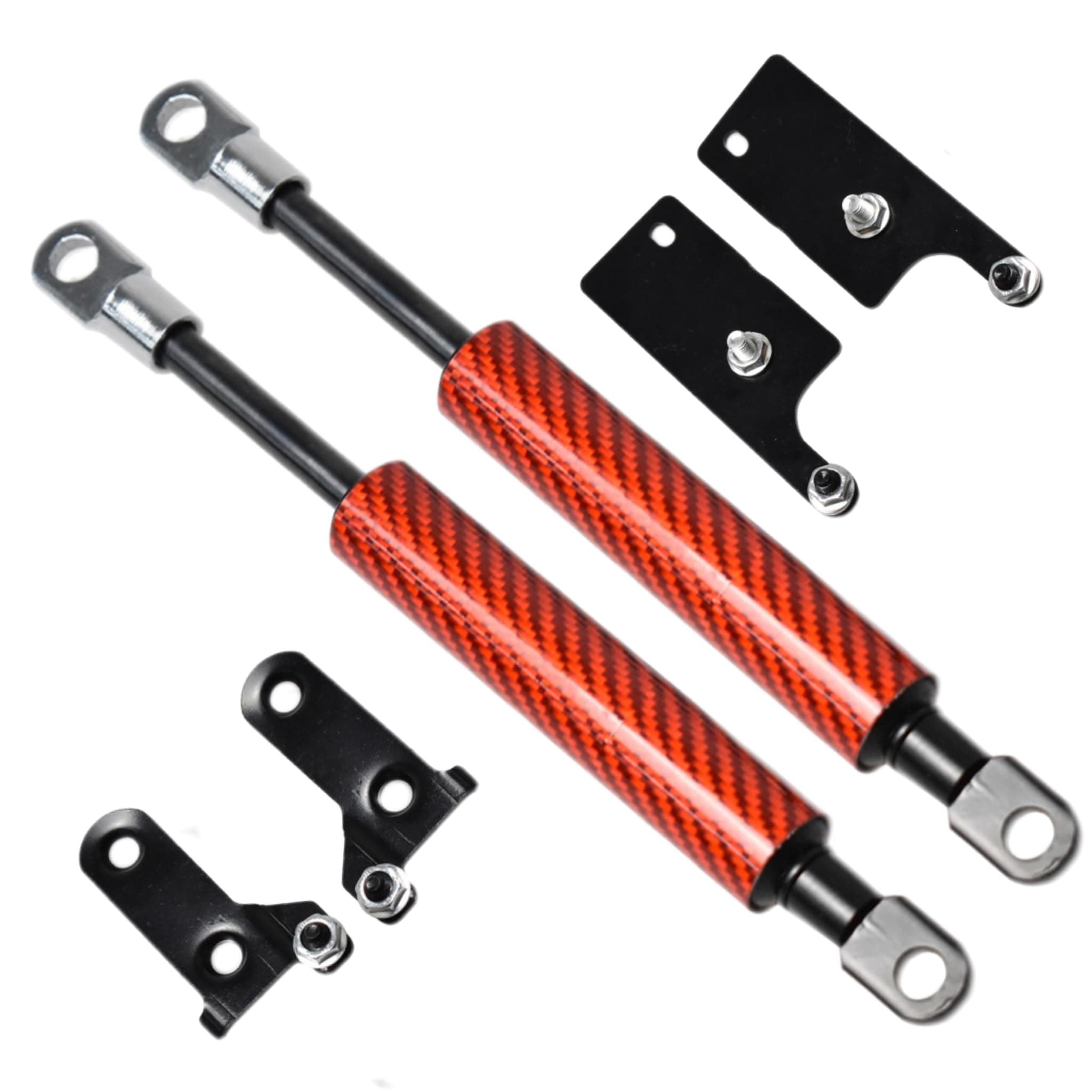 TSUBASA Rear Tailgate Assist Shock Strut Kit for Toyota Hilux Revo 2015-2025 GUN125 GUN126 Pickup Truck Back Door Slow Down Lift Support Dampers Gas Spring (Red Carbon Fiber)