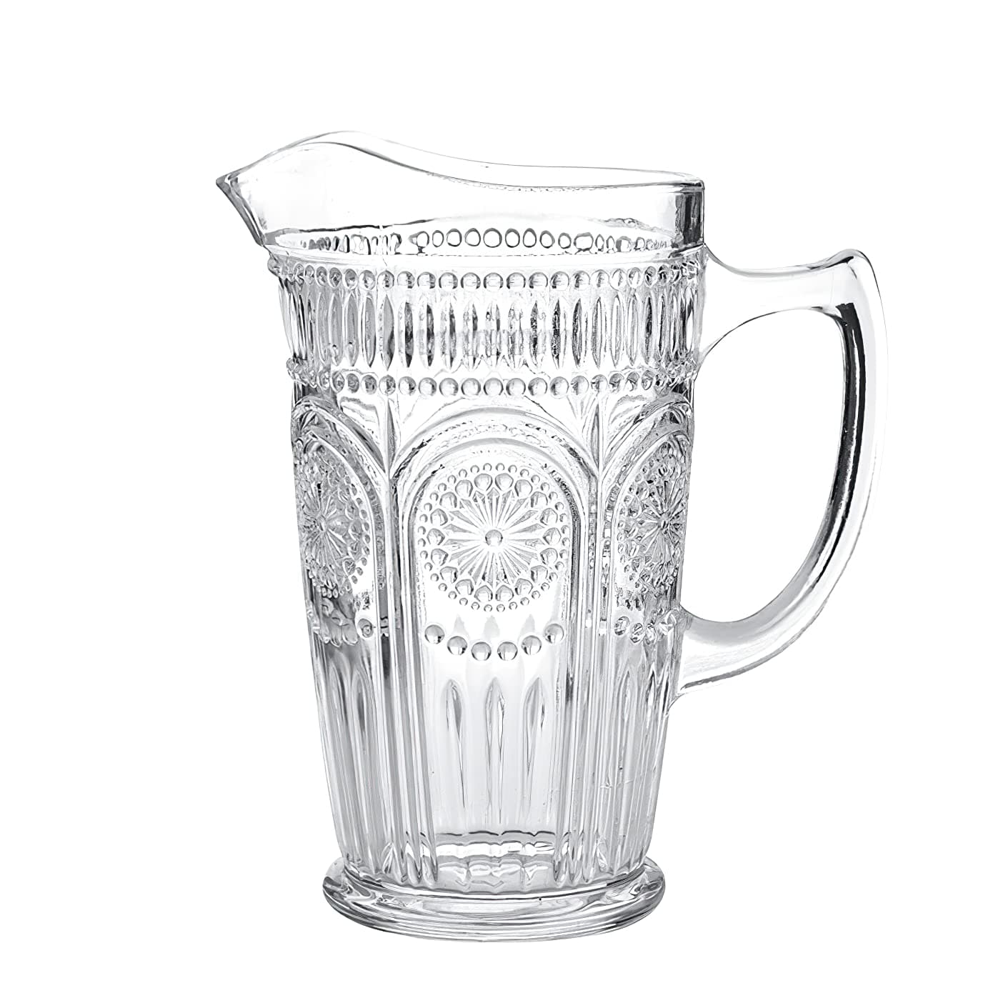 Kingrol 50 oz Glass Pitcher Classic Water Pitcher for Iced Tea Juice Milk Drinks Heat Resistant Glass Pitcher for Cold/Hot Water