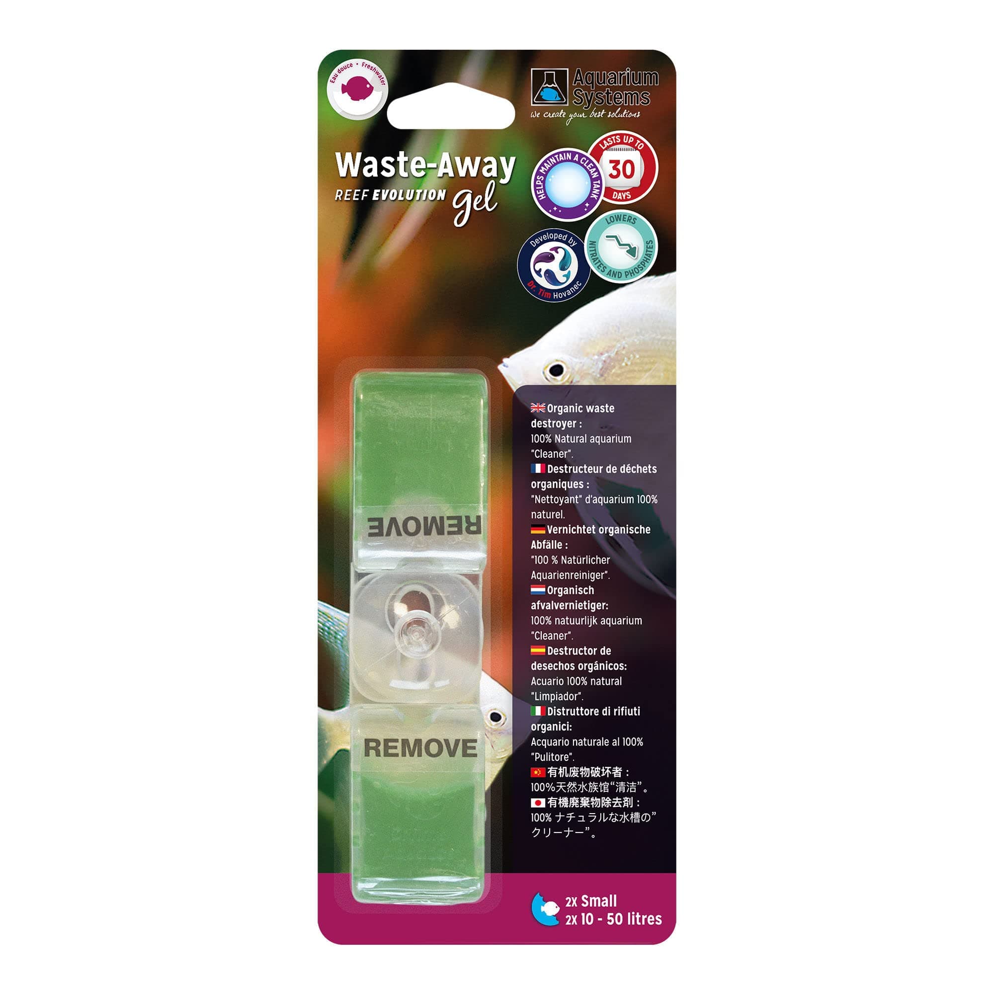 Aquarium Systems Dr Tims Freshwater Waste Away Slow Release Gel - Lowers Nitrates & Phosphates for up to 30 days! (Small Dual 60 days)