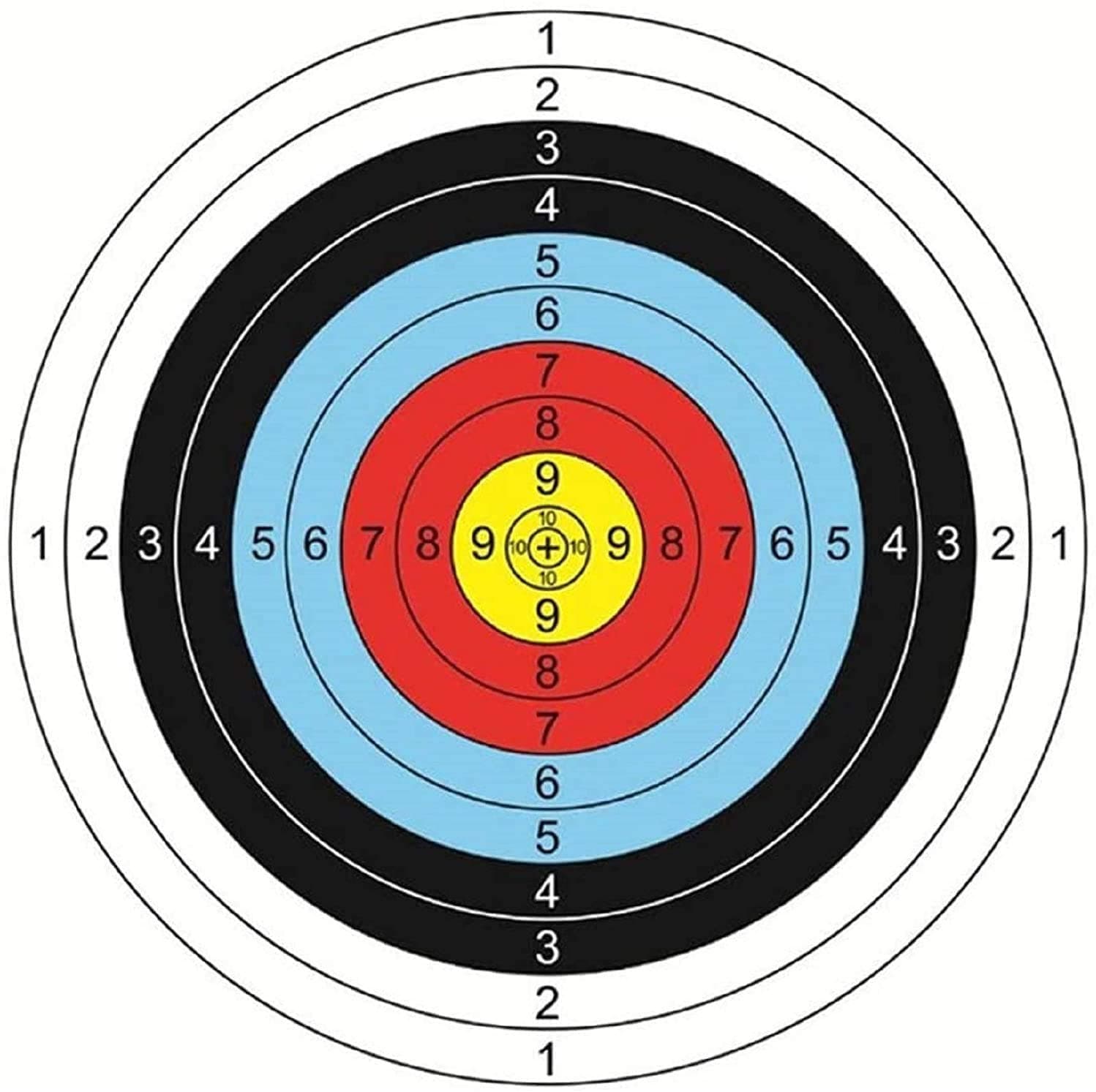 Velassy 35pcs Archery Targets Paper Arrow Targets for Air-Soft, BB Guns, Air Rifles Shooting Accessories, 15.7x15.7inch, 10-Ring Paper Target Face