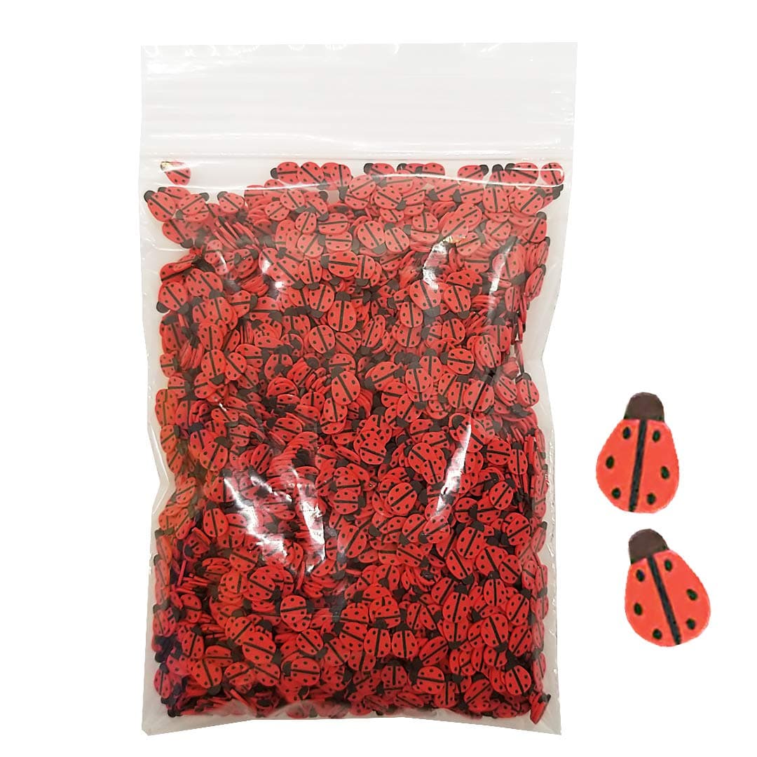 Animal Fimo Slices 50g 1 Bag - Slime Supplies Add Ins Making Charms DIY Decorations Accessories (Ladybug)