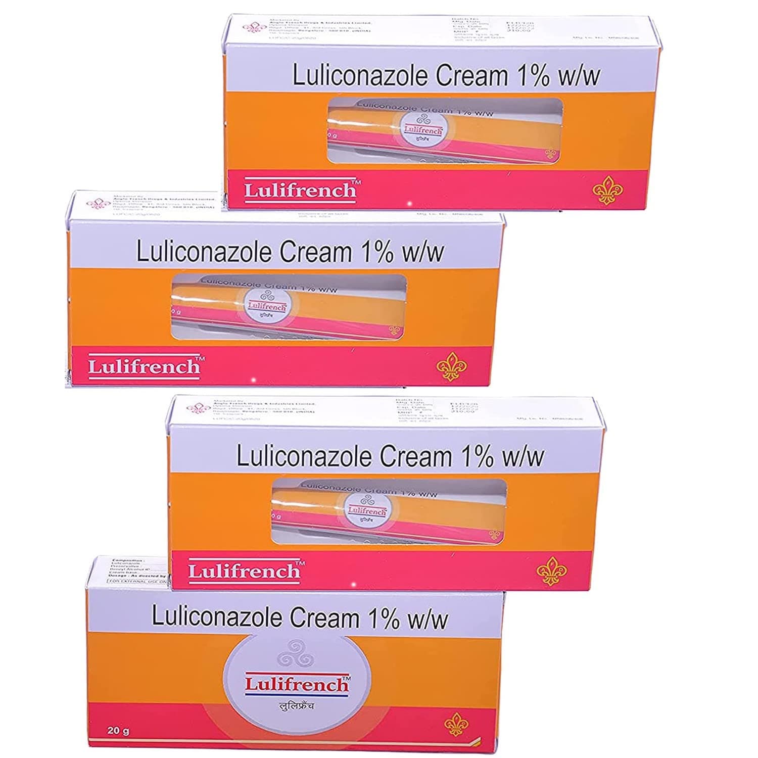 FORTAY Lulifrench (Luliconazole 20 gm) Pack of 4