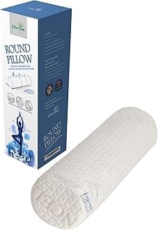 Comfort Memory Foam Neck Roll and Cervical Bolster Round Pillow with Removable Washable Soft Tencel Cover for Spine & Neck Back, Lumbar, Leg, Vertebra Support (18"x6")