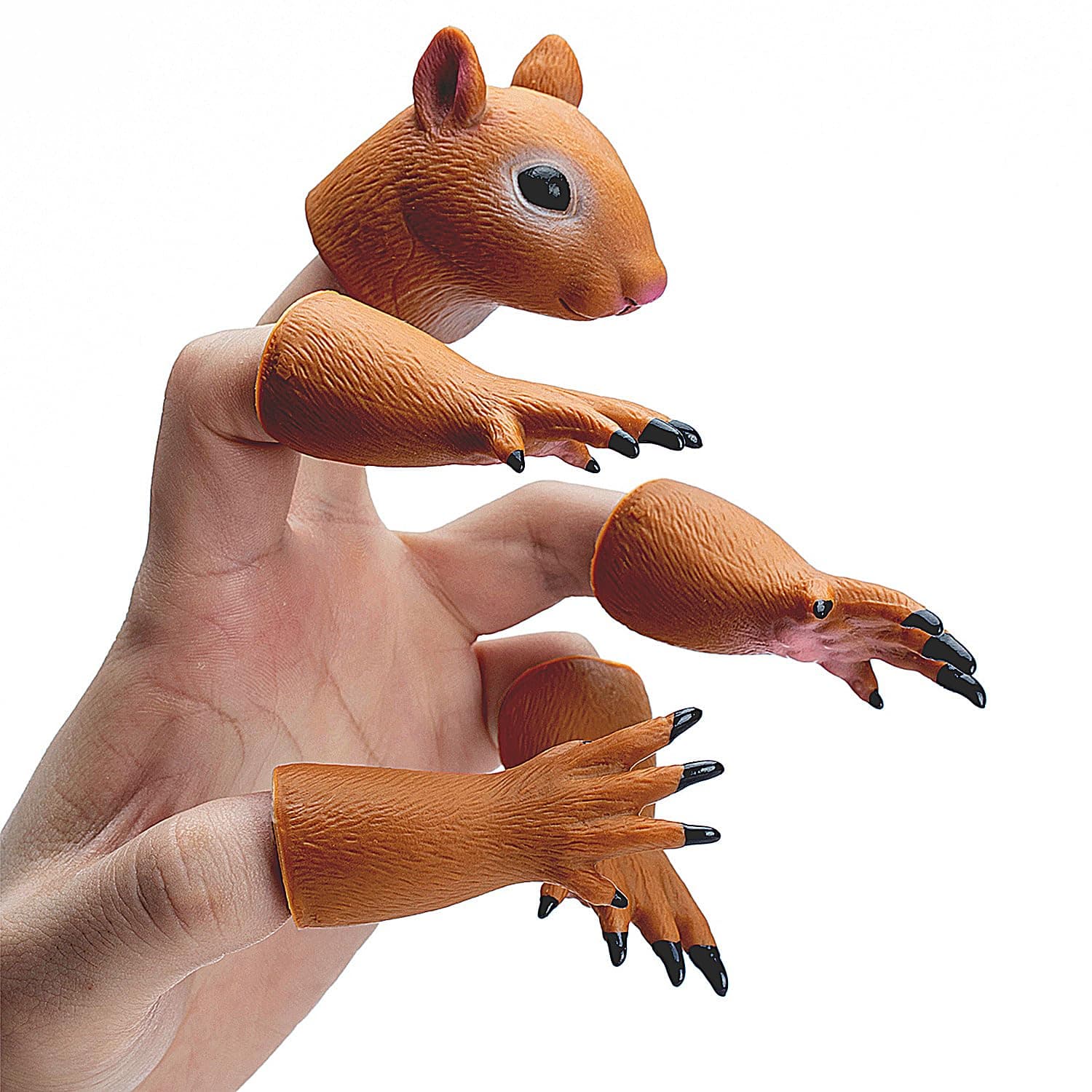 RONIAVL Animal Squirrel Finger Puppets Funny Toy, Puppet Show Props Ridiculous Weird Gag Gift Soft Odorless