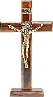 Intercession Wall and Table Wood Cross Crucifix (10 inches - Tabletop)
