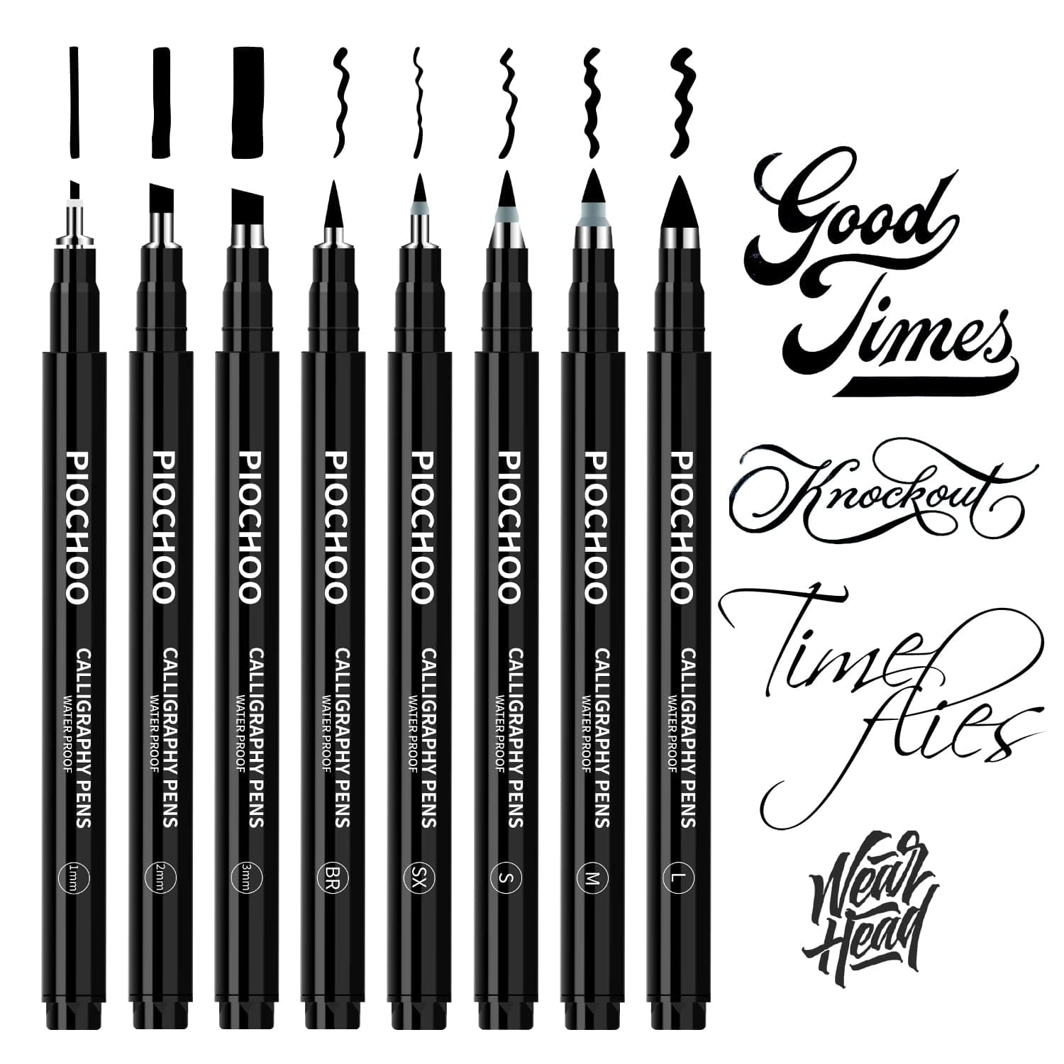 Calligraphy Pens,8 Size Calligraphy Pens for Writing,Brush Pens Calligraphy Set for Beginners, Hand Lettering Pens