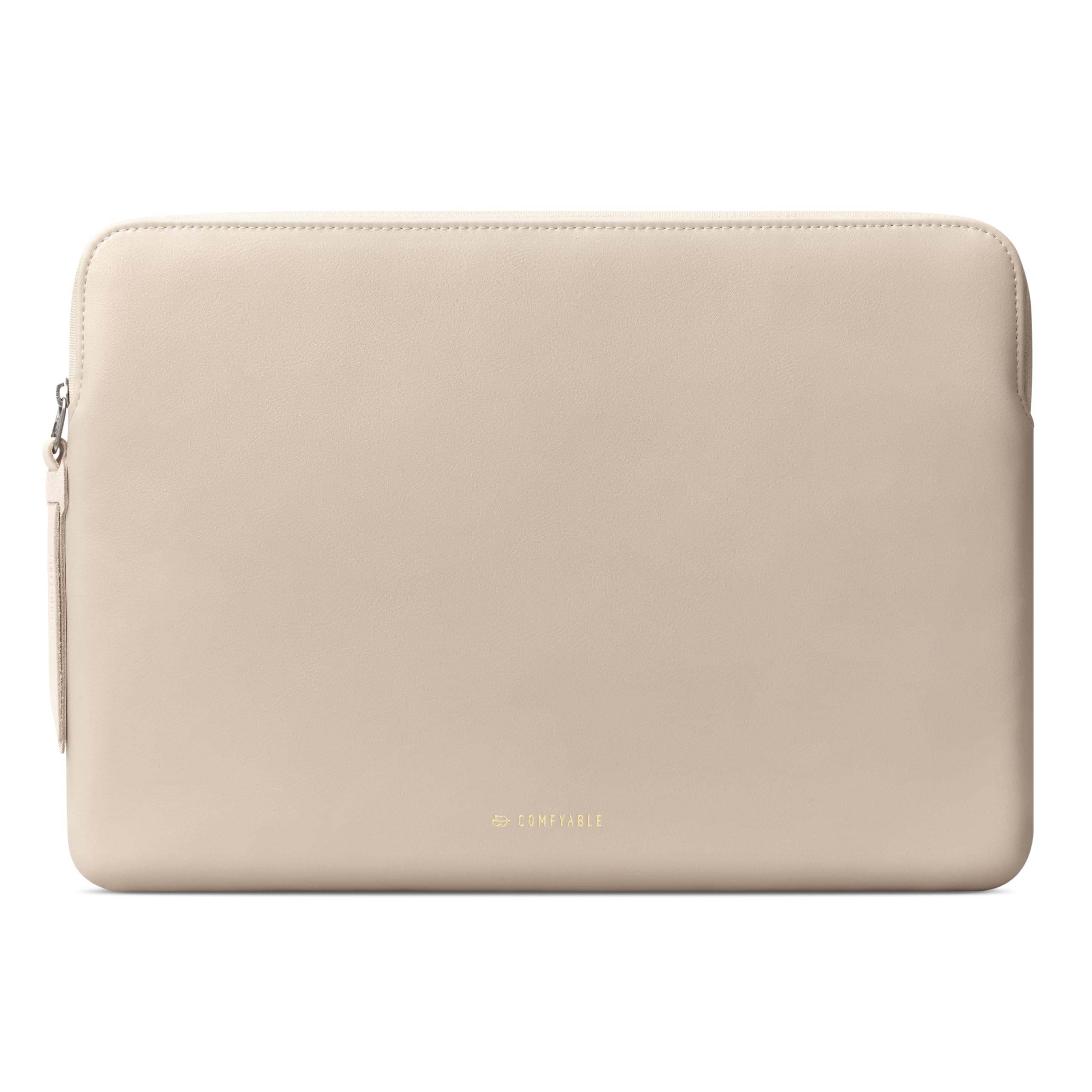 Comfyable Leather Laptop Sleeve Compatible with 16 Inch MacBook Pro M4 2024 & 15 Inch MacBook Air M4 M3 M2 2025, Dark Beige