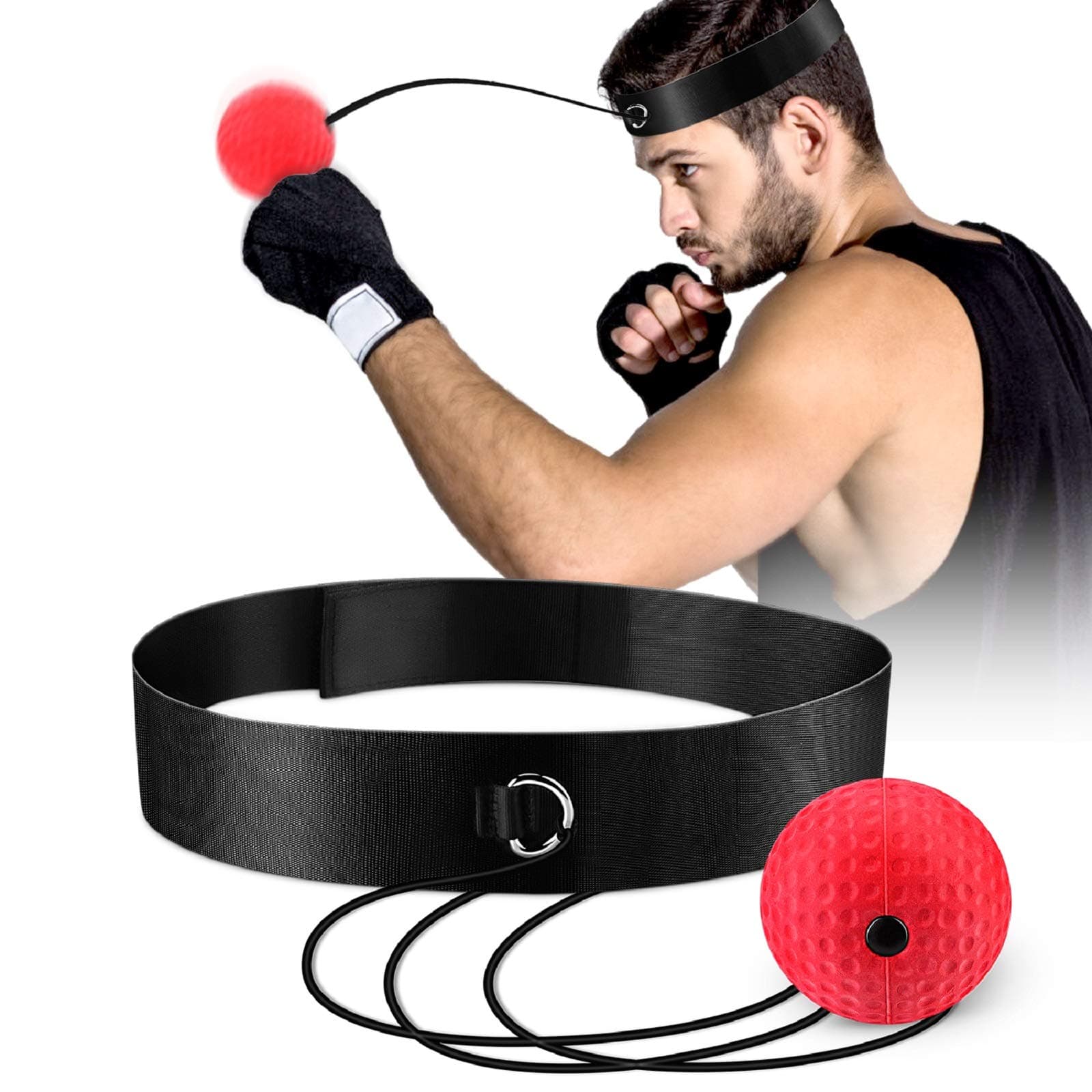 OOTO Upgraded Boxing Reflex Ball, Boxing Training Ball, Mma Speed Training Suitable for Adult/Kids Best Boxing Equipment for Training, Hand Eye Coordination and Fitness