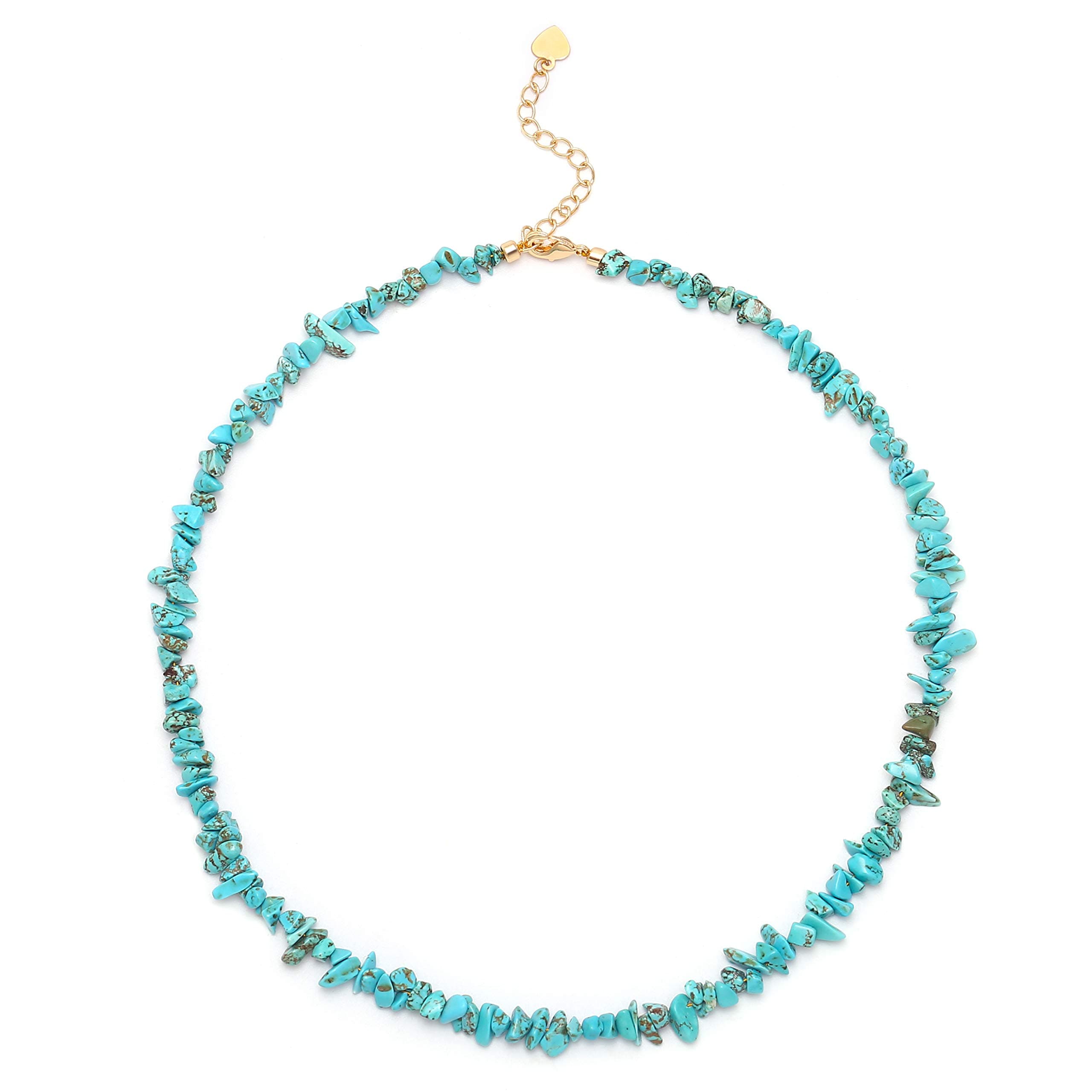 Aobei Pearl Turquoise Choker Necklace Gold Hematite Beaded Tiny Dainty Minimalist Jewelry for Women 15