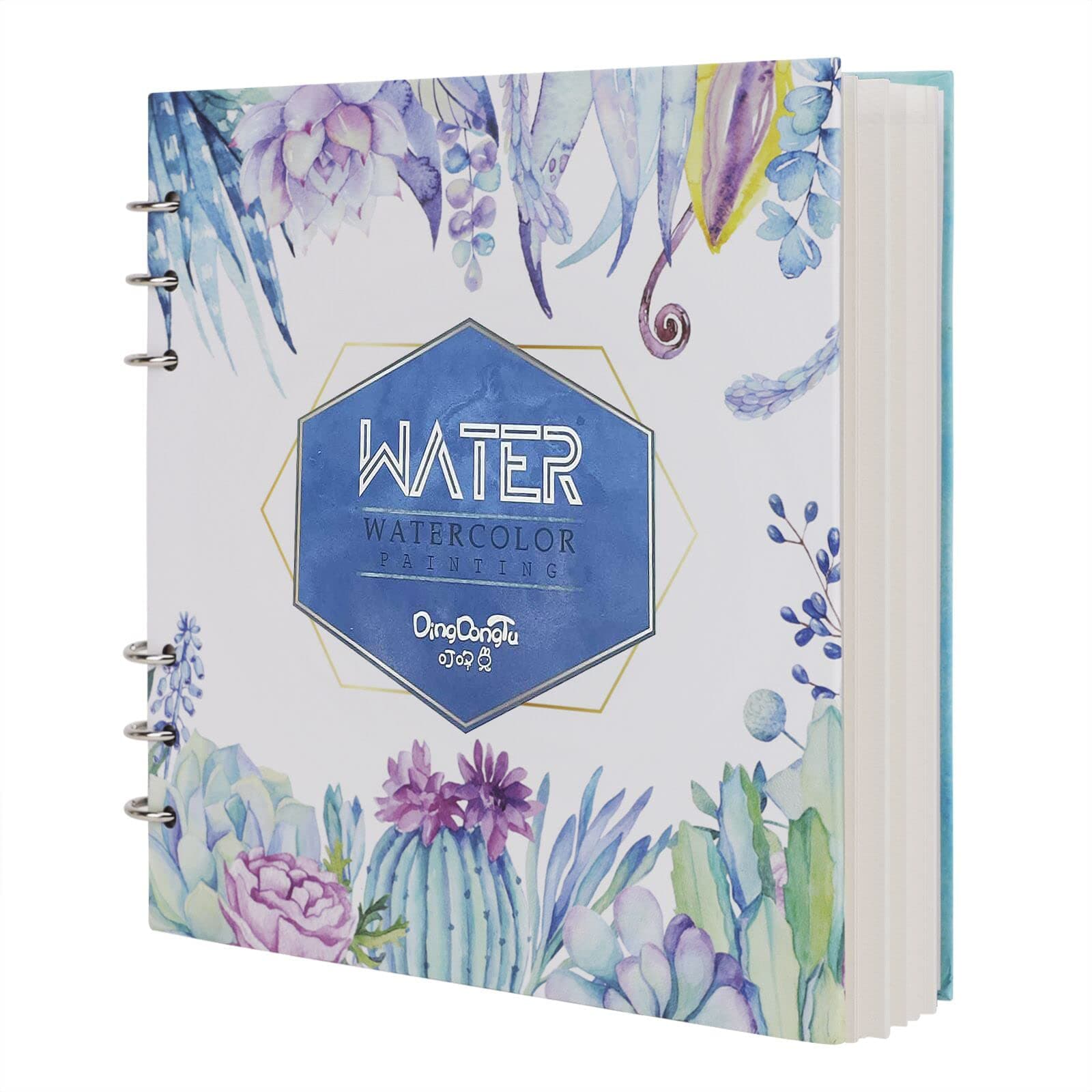 Artist Watercolor Paper Sketch Book Square Spiral Notebook with Premium Thick Paper Cold Pressed Refillable Square Spiral Notebook Art Painting Drawing Pad for Watercolour Techniques and Mixed Media
