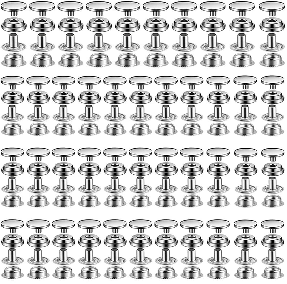 500pcs Snap Fastener Kit, BetterJonny 15mm Heavy Duty Canvas Snap Button Stainless Steel Press Stud Cap for Boat Bag Leather DIY Craft…