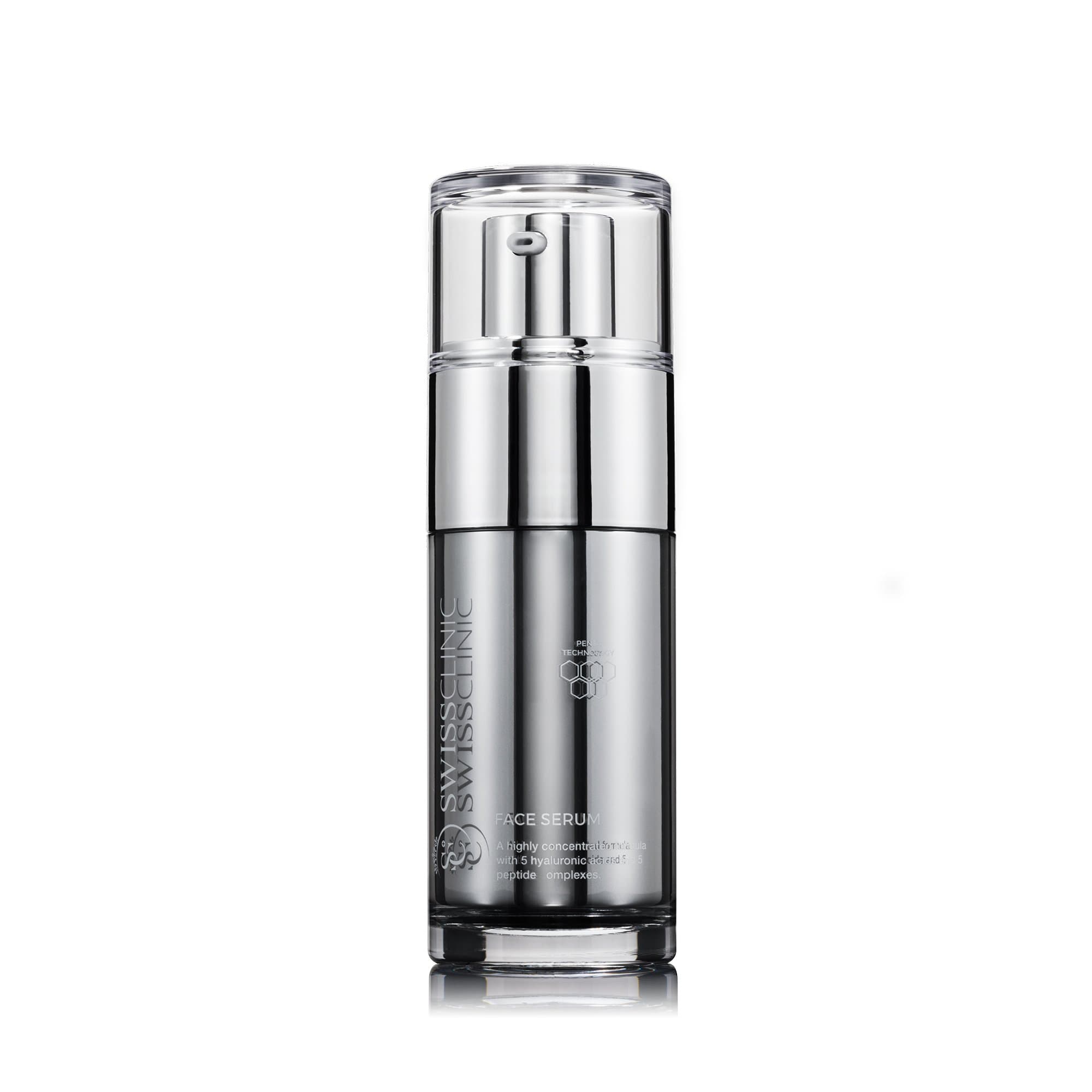 Swiss Clinic Face Serum, Anti aging, wrinkle reducing with hyaluronic acids, 30 ml