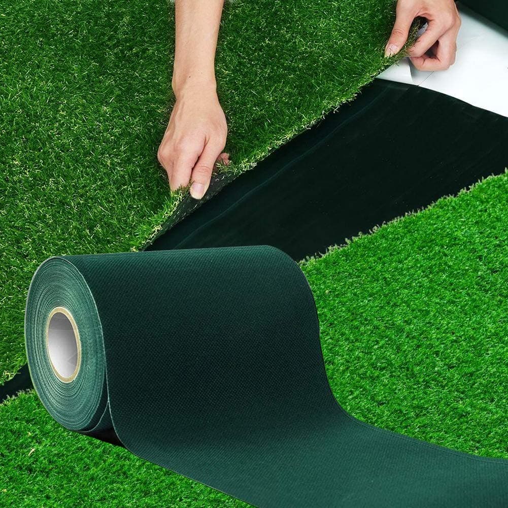 Artificial Grass Turf Self Adhesive Seam Tape Lawn,Turf,Carpet Jointing,Green Single-Sided 6Inx32.8Ft