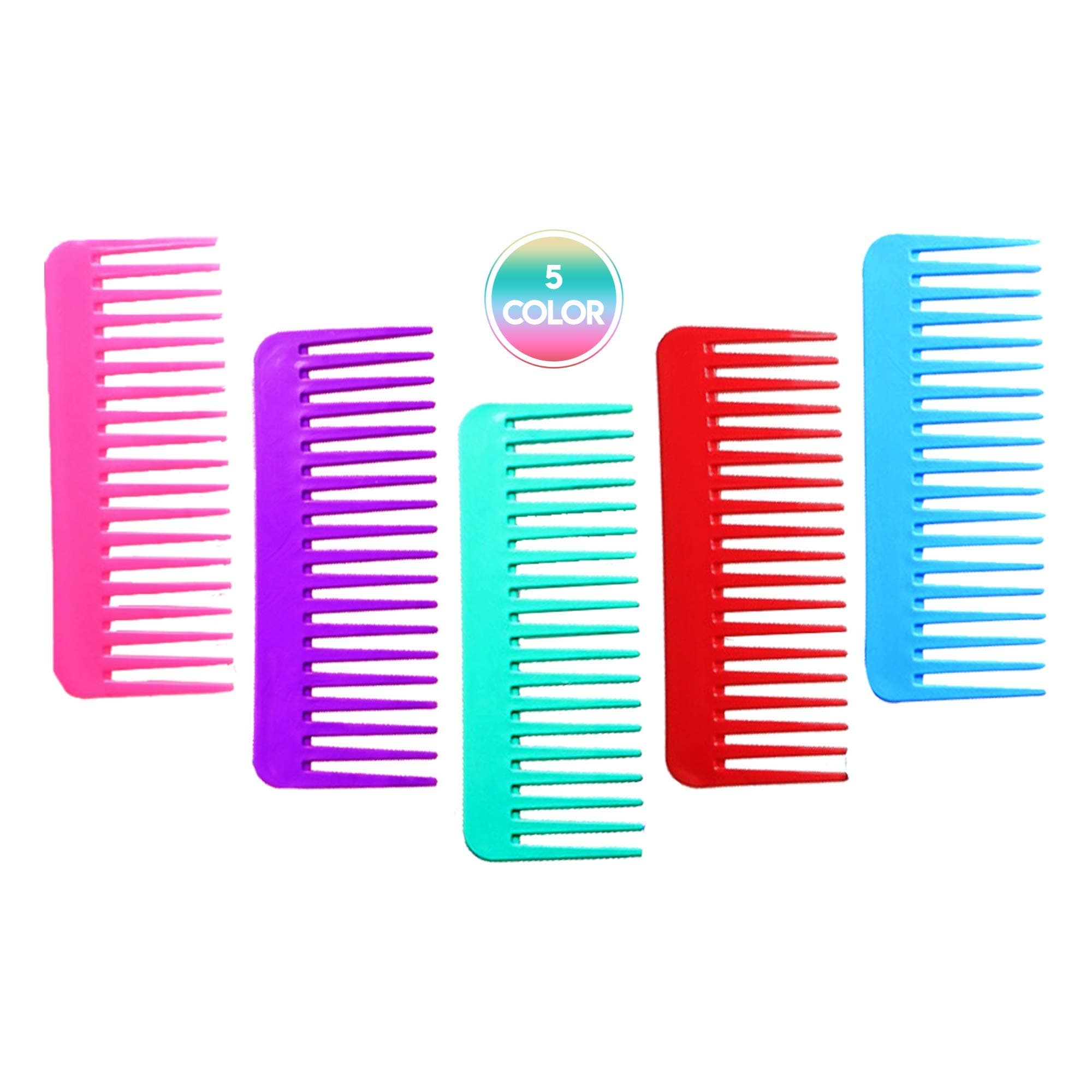 5 Pcs Large Hair Detangling Comb Set, Wide Tooth for Curly, Wet, Dry, Combs for Women, Men, Kids,Shampoo, Styling, No Handle Comb