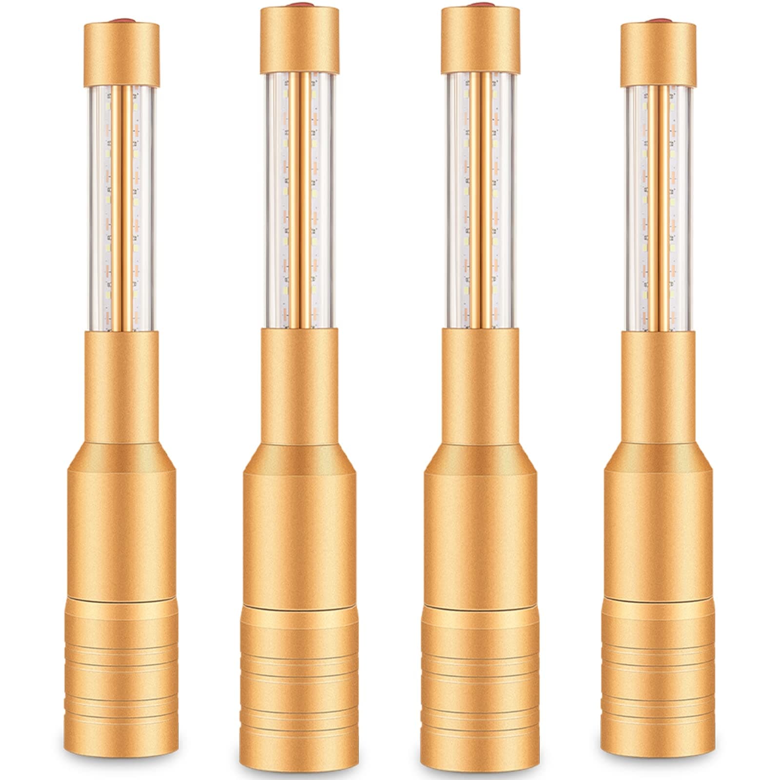 Lewtemi 4 Pieces Bottle Girl Lights Strobe Baton Bottle Service Lights Rechargeable Champagne Topper Handheld Sparklers for Bar Club VIP Nightclubs Party Event(Gold)