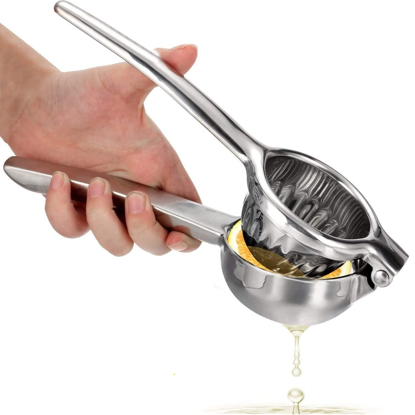 Urbanstrive Heavy Duty Stainless Steel 304 Lemon Squeezer Premium Quality Hand Press Juicer Manual Citrus for Juicing Lemon ＆ Limes, Vegetables, 2.3Inch Middle