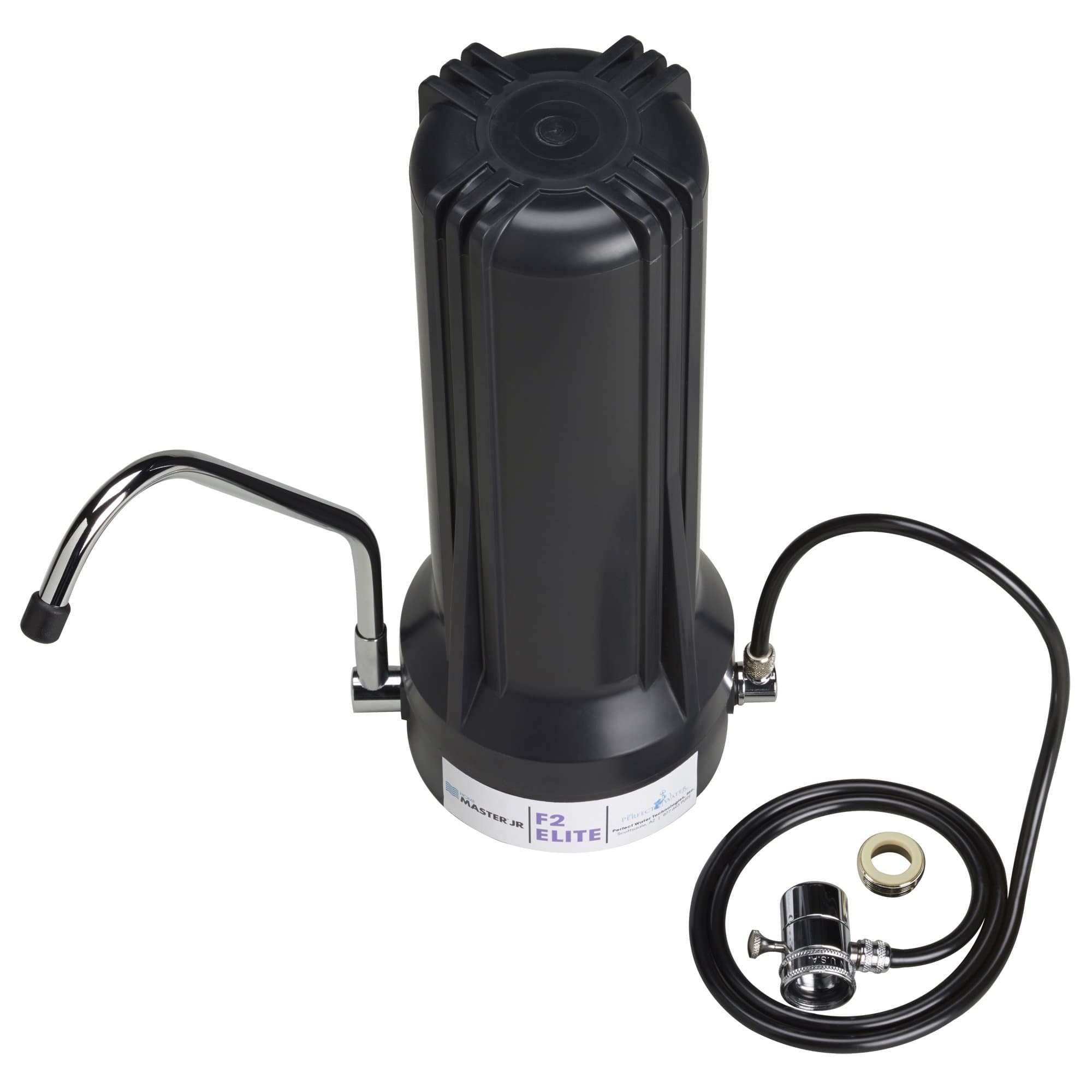 Home Master TMJRF2E Jr F2 Elite 5-stage Sinktop Water Filter System, 500 gallon replaceable, Filters Fluoride Chloramine Chlorine Chemicals Aluminum Lead Mercury Pesticides and more up to 93%