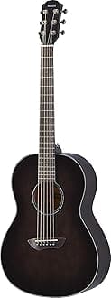 CSF1M TBL Parlor Size Acoustic Guitar with Hard Gig Bag, Translucent Black