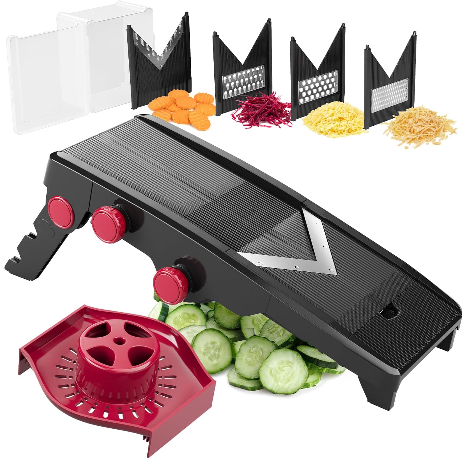 Austria V-Pro 5 Blade Adjustable Mandoline Slicer – White/Grey