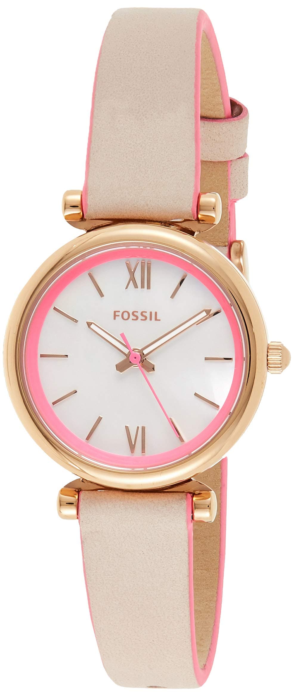 Carlie Mini Women's White Dial Leather Analog Watch - ES4833