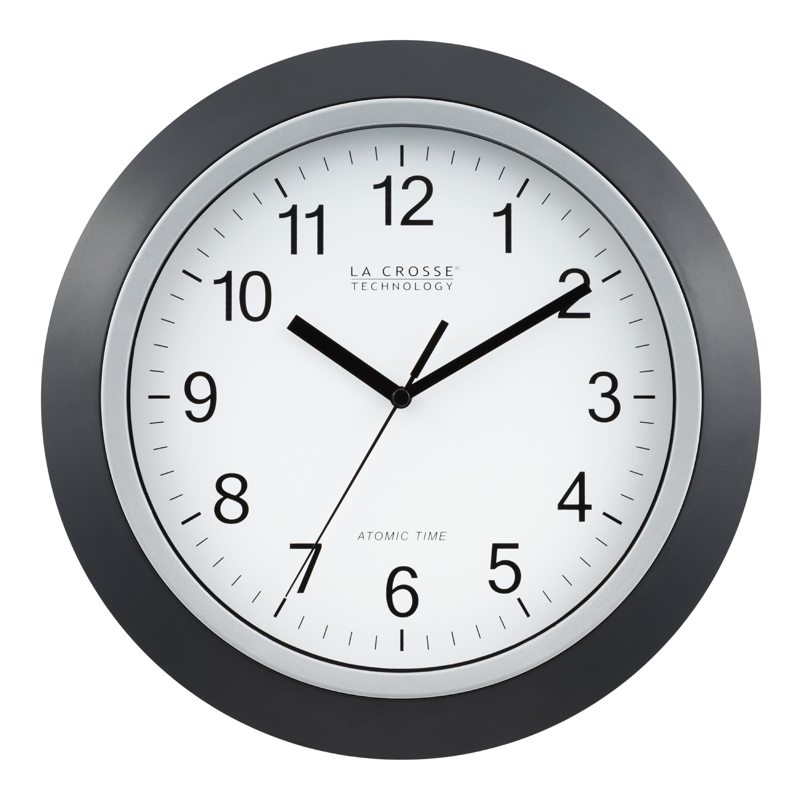 La Crosse Technology WT-3129B 12 Inch Atomic Analog Wall Clock, Black