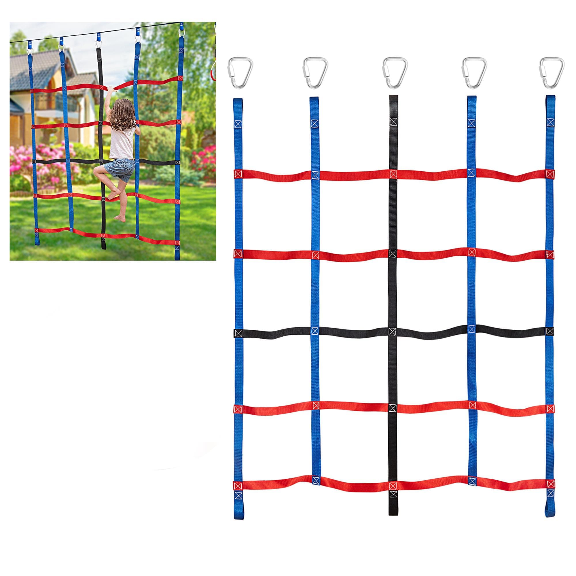 Climbing Net for Kids Outdoor, Climbing Cargo Net, Playground Accessories, Kids Climbing Net Swingset Accessories for Jungle Gyms Playground Obstacle Course Training for Outdoor