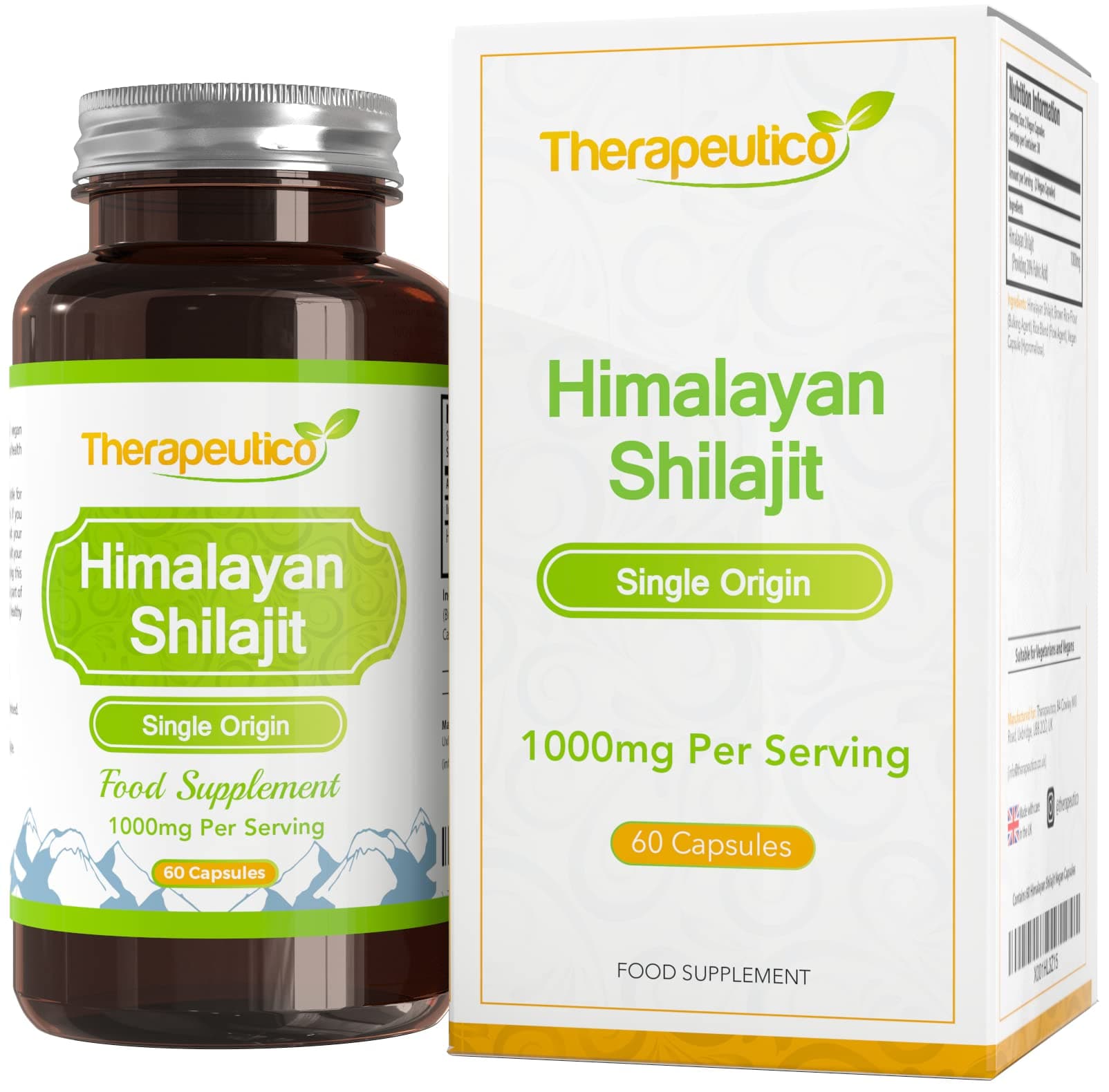 Himalayan Shilajit Capsules | 100% Pure | Single Origin | 1000mg Serving | No Artificial Fillers, Binders, Preservatives | 60 Vegan Capsules | Non-Chemical Extraction
