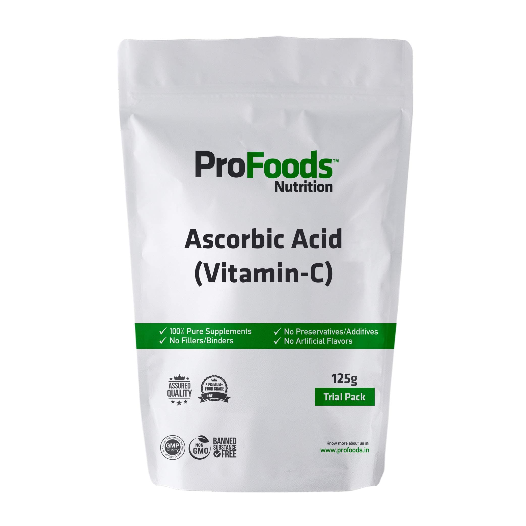 Profoods Ascorbic Acid (Vitamin C) (125 grams)