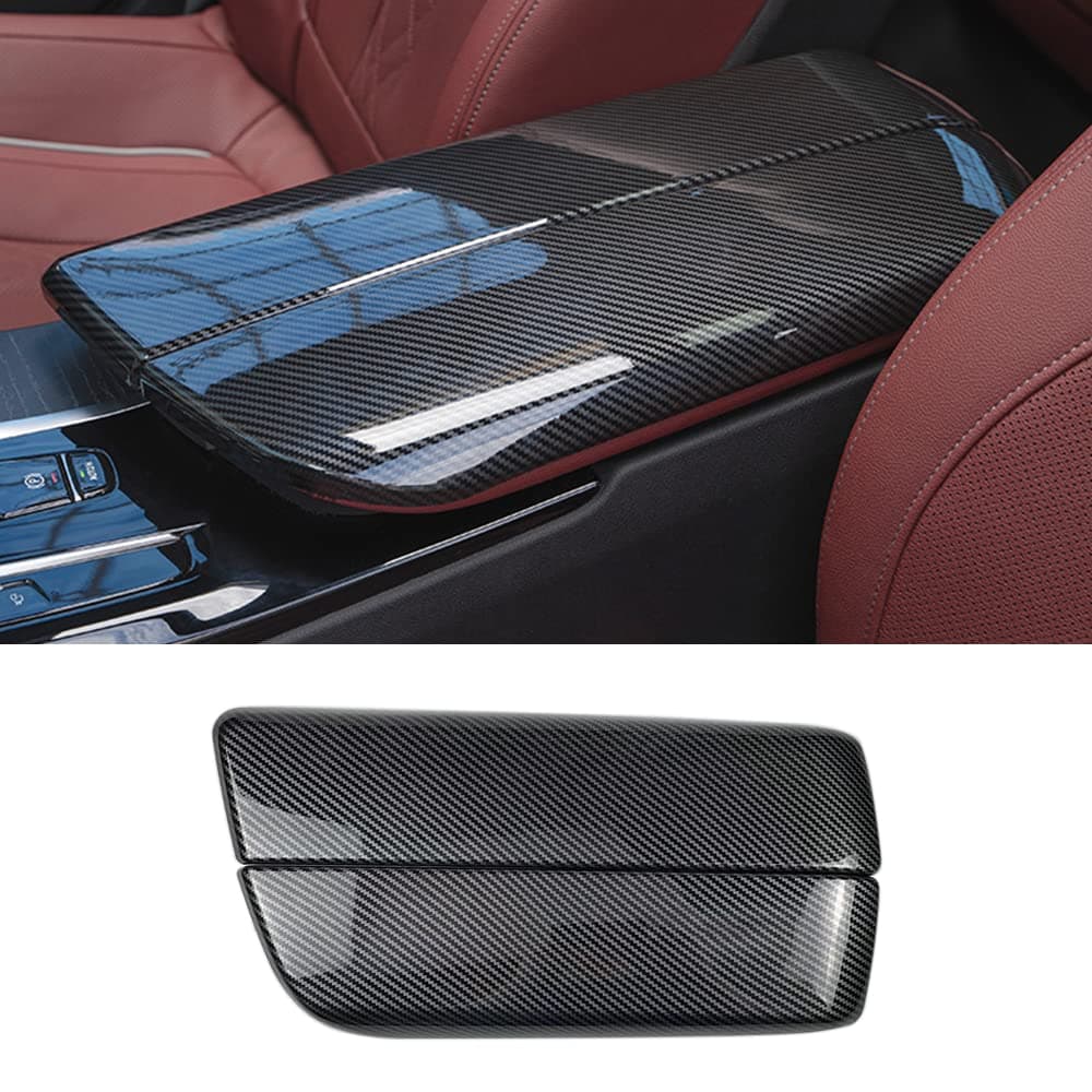 for BMW 5 Series G30 2017-2021 6 Series GT 6GT G32 Carbon Fiber Color Car Interior Center Armrest Box Cover Console Box Protect Decorate Covers Auto accessories 520i 530e 530i 540i 540d 550i
