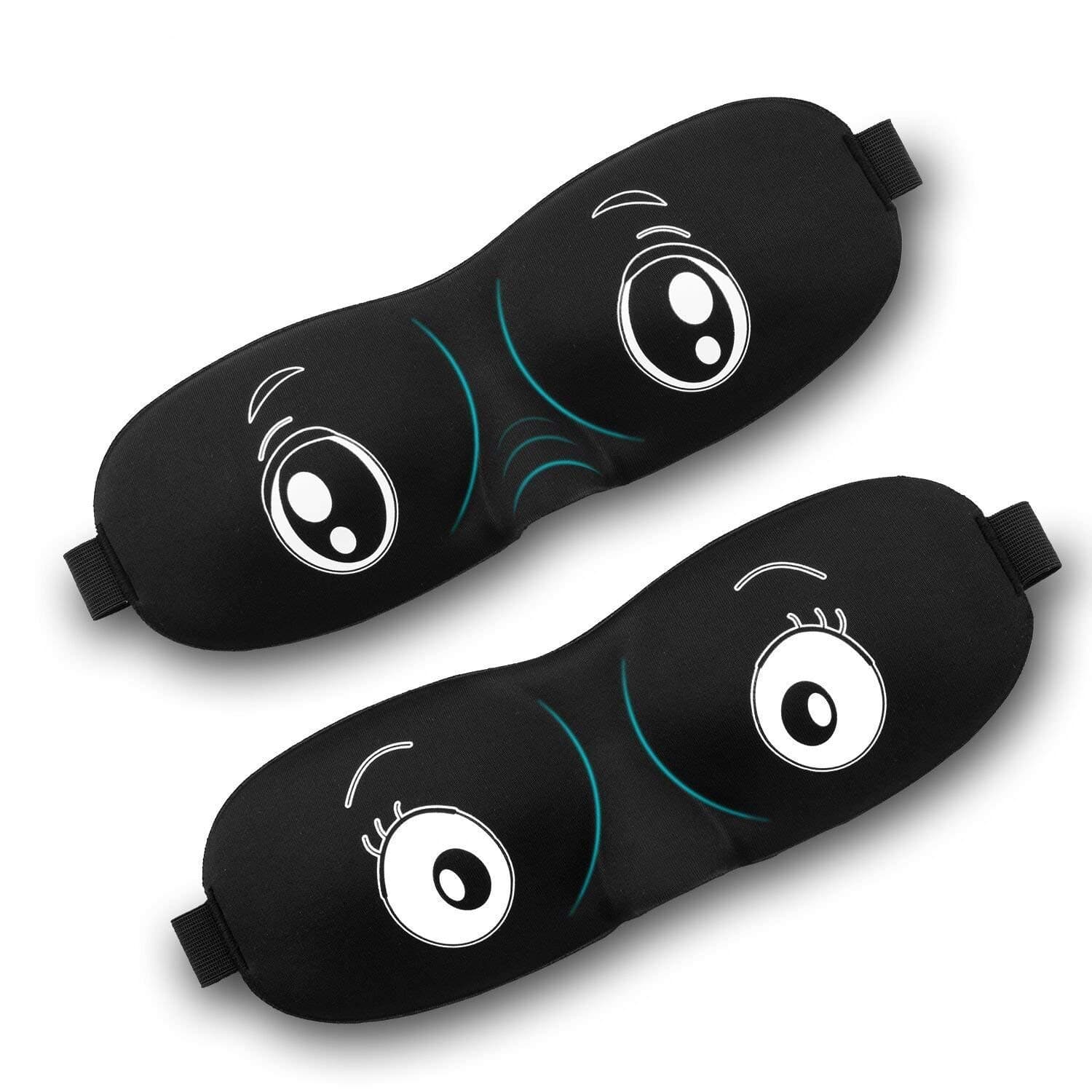 Eye Mask / Sleep Mask, Women & Men Eye Mask for Sleeping, Newyond Soft Blackout Sleeping Masks With Adjustable Strap (Black, Pack of 2)