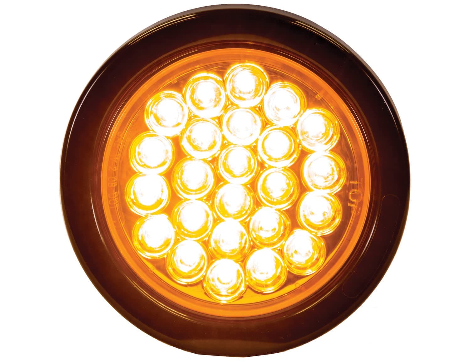 Buyers Products SL40AR 4 Inch Recessed Amber Strobe Light, Round Six Flash Warning Light, 24 LEDs, LED Flashing Lights for Vehicles, Truck Accessories