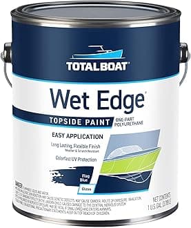 TotalBoat Wet Edge Topside Marine Paint Premium Polyurethane Coating for Boats, RVs, Exterior Trim, Fiberglass, Metal, and Wood (Flag Blue, Gallon)